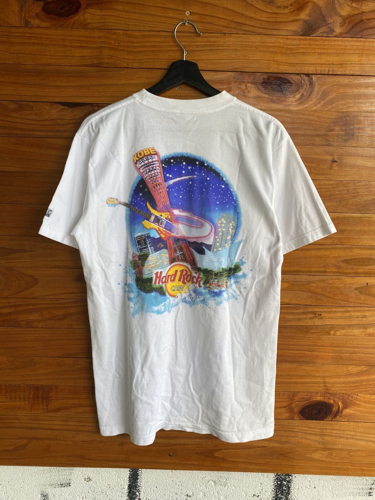 Hard Rock Cafe Vintage 90s Hard Rock Cafe Kobe Japan White Graphic Size US M / EU 48-50 / 2 - 3 Thumbnail