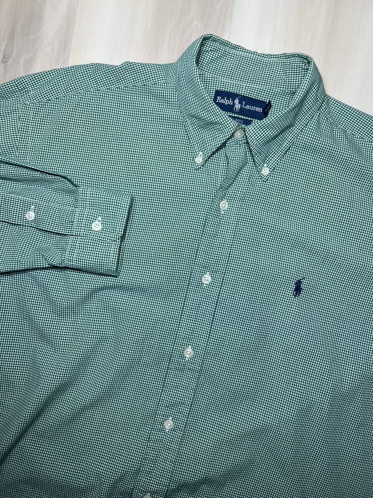 Polo Ralph Lauren Polo Ralph Lauren Blaire Men Sz M Green And White Checkered Size US M / EU 48-50 / 2 - 1 Thumbnail