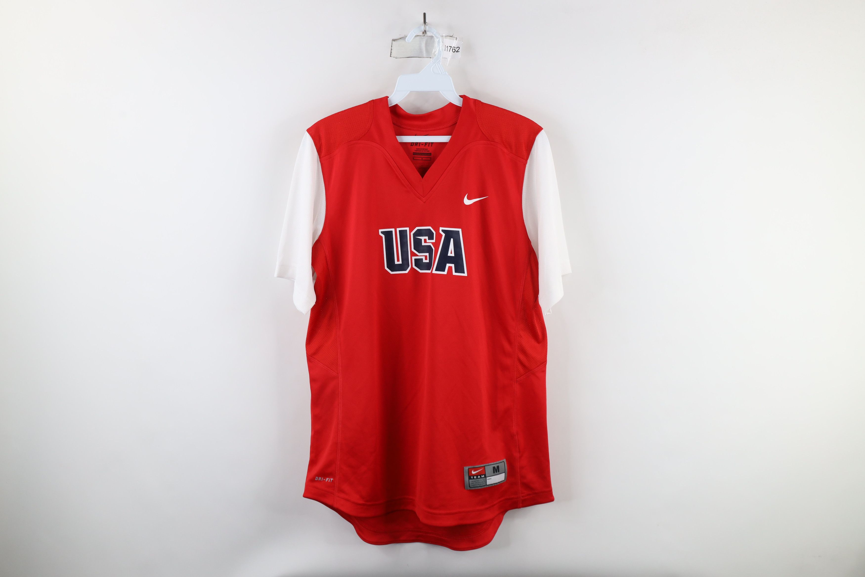 Nike × Vintage Nike Team USA Short Sleeve Softball Jersey Shirt Red #13 Size M / US 6-8 / IT 42-44 - 1 Thumbnail