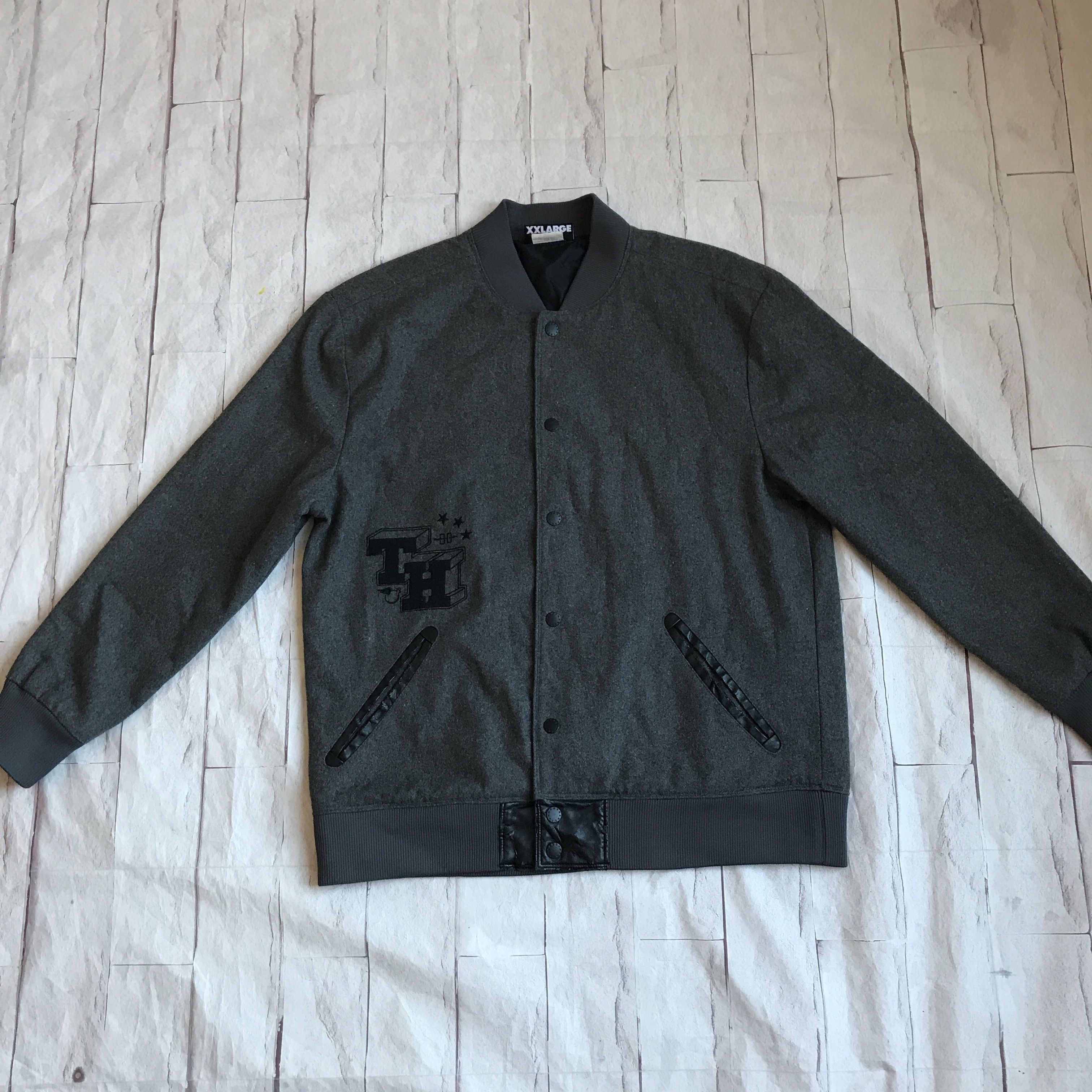 The Hundreds The Hundreds Men's Size XXL Varsity Jacket Wool Blend Grey Size US XXL / EU 58 / 5 - 1 Thumbnail