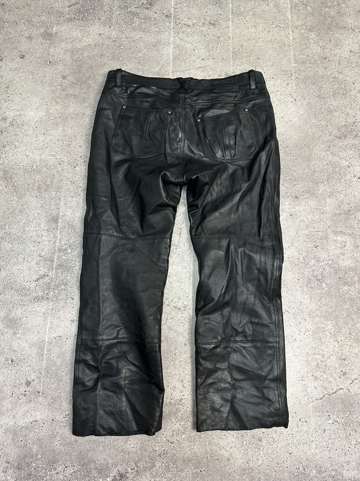 Leather Vintage Spirit Motors by Polo Leather Pants Black Riding Y2K Size US 36 / EU 52 - 3 Thumbnail
