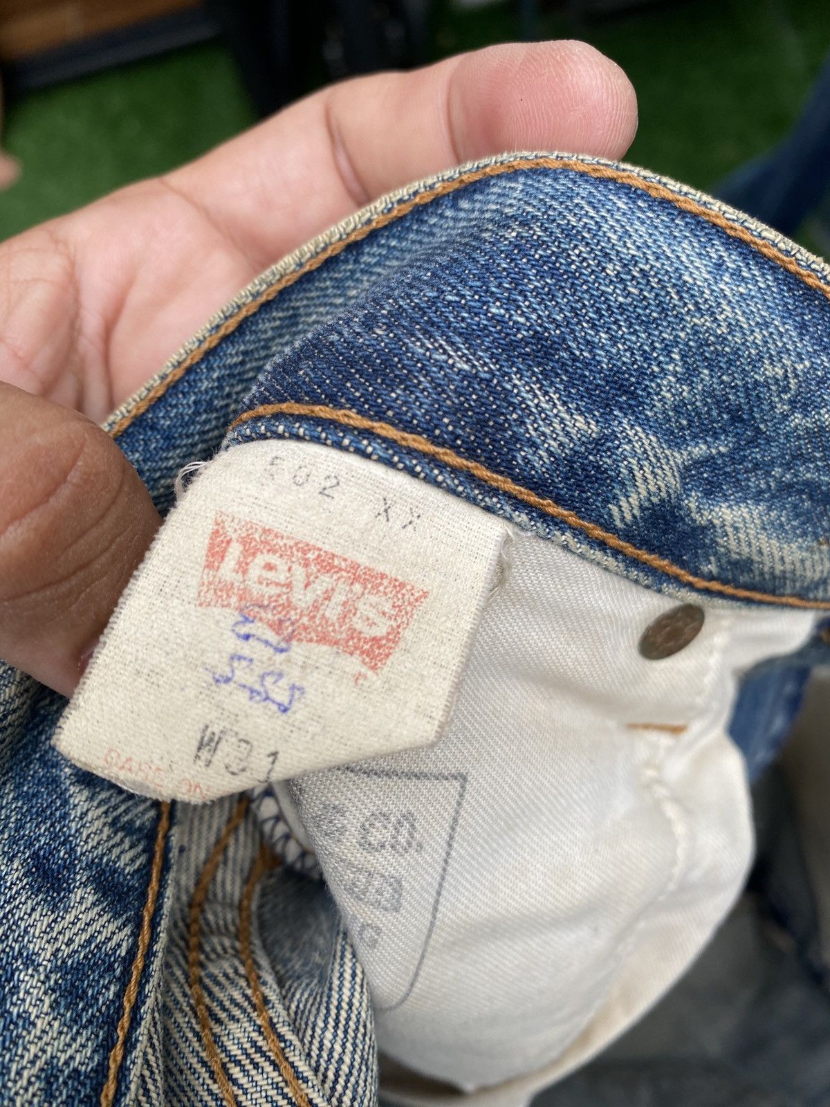 Levi's Vintage Clothing W31x33.5 Vintage levi's 502 redline big E denime Size US 31 - 8 Thumbnail