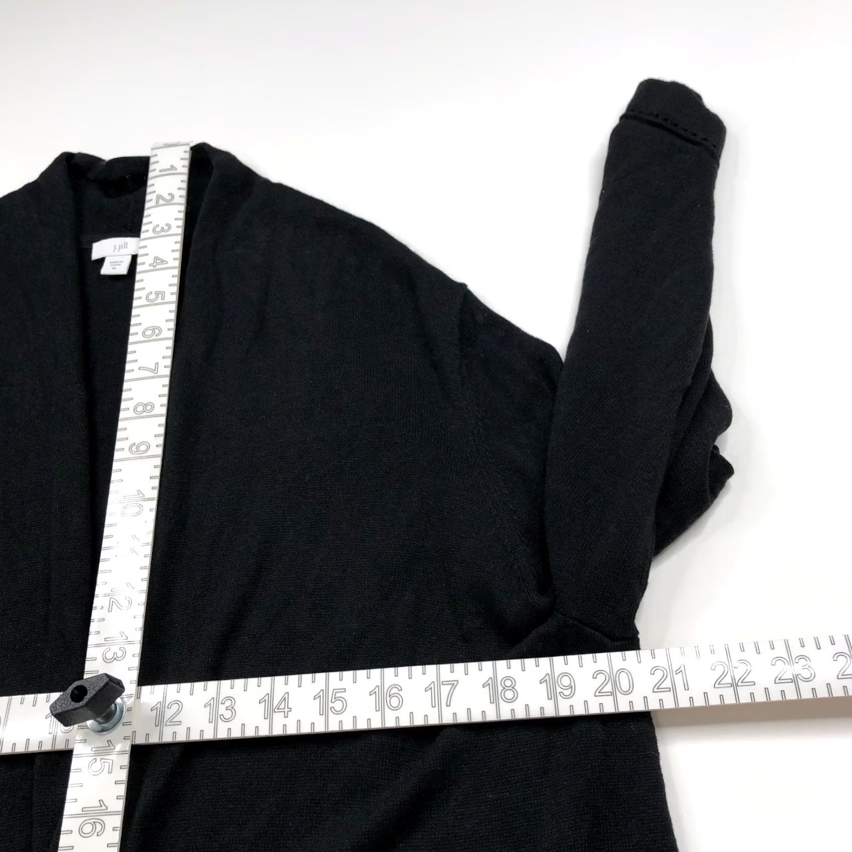 J. Jill J.Jill Sweater Cardigan XL Black Linen Rayon Wrap Open MINT Size XL / US 12-14 / IT 48-50 - 5 Thumbnail