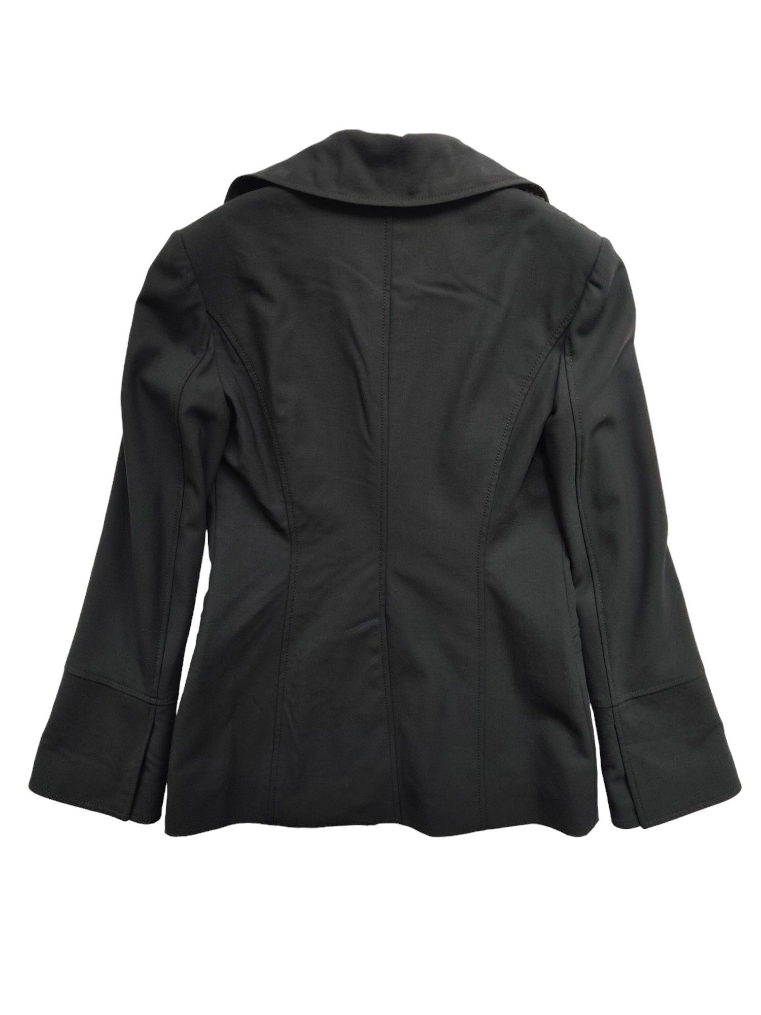 Alberta Ferretti Black Thin Wool Blazer With On-Tone Embroidery Size M / US 6-8 / IT 42-44 - 2 Thumbnail