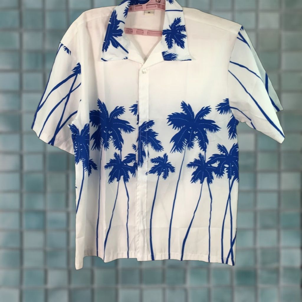 Vintage Shuangqi Mens Hawaiian Tropical Beach Short Sleeve White T Shirt 3XL Button-Up Casual Mens Shirt 3XL White Hawaiian Beach Theme Size US XXL / EU 58 / 5 - 1 Thumbnail