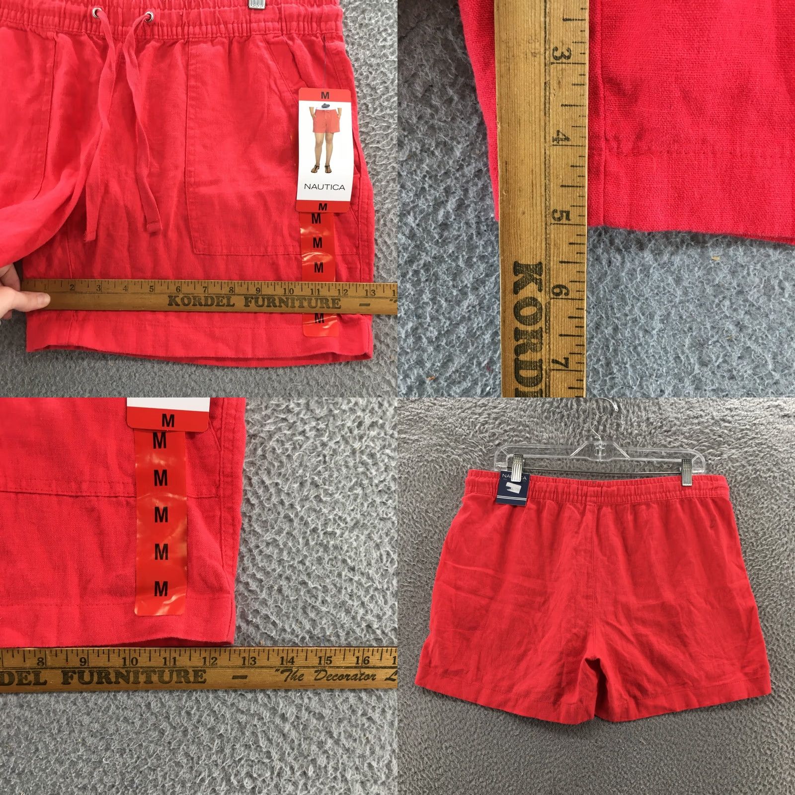 Nautica Nautica Utility Shorts Womens Medium Red Mid Rise Drawstring NEW Size 32" / US 10 / IT 46 - 8 Thumbnail