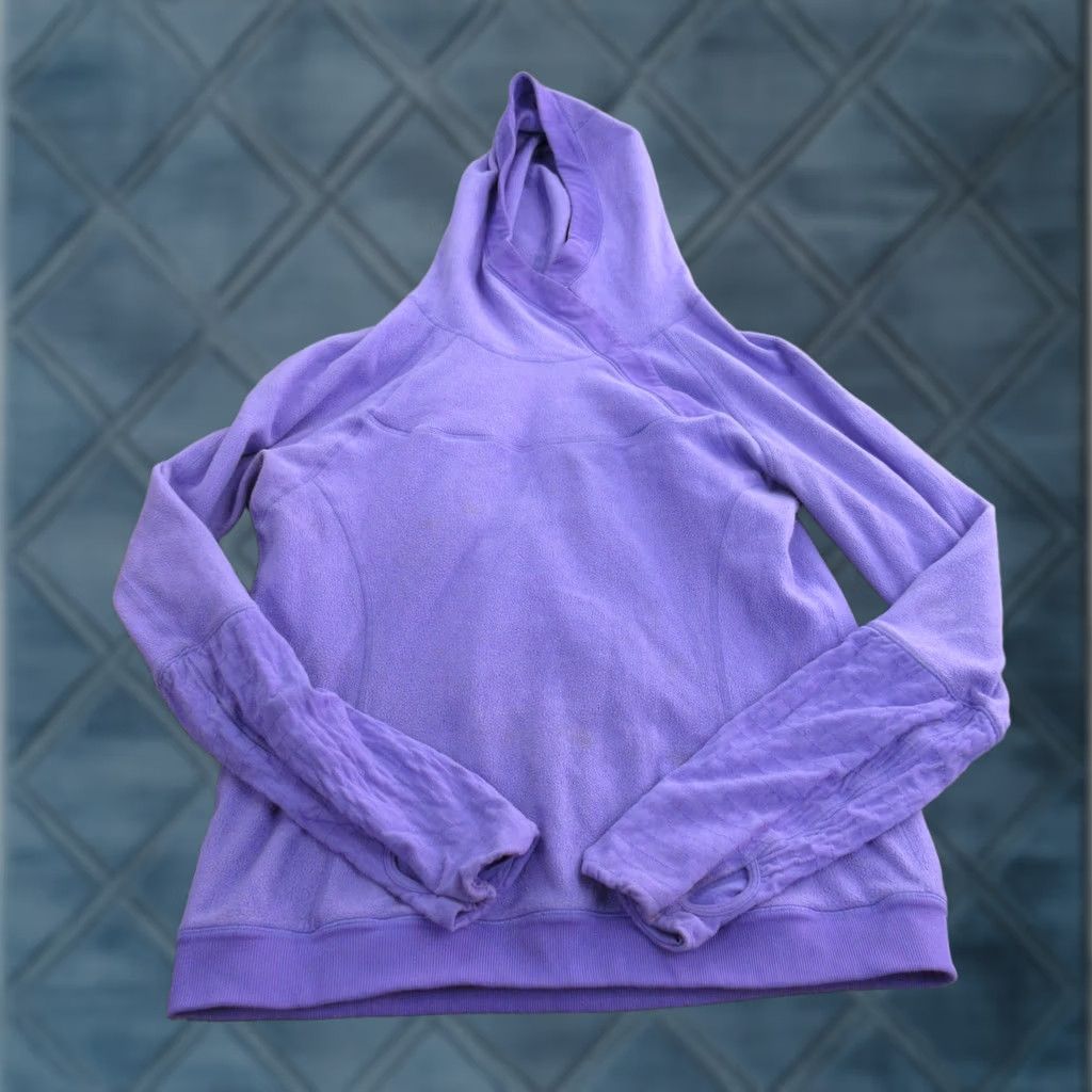 Lululemon Lululemon Hoodie Womens Small Purple Fleece Pullover Thumbholes Quilted Sleeve Size S / US 4 / IT 40 - 1 Thumbnail