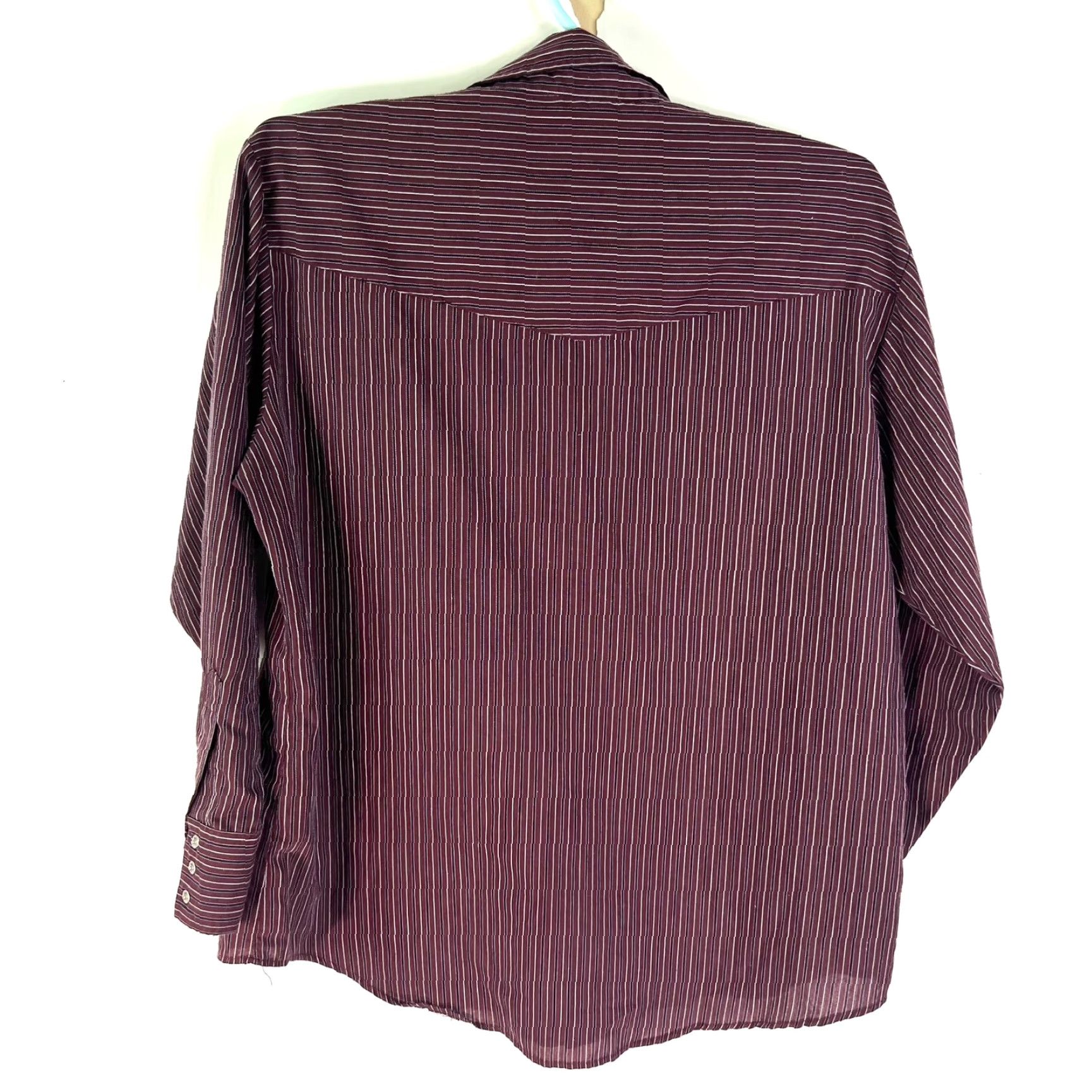 Vintage Plains Western Wear Shirt Mens XL Maroon Striped Button-Up Size US XL / EU 56 / 4 - 6 Thumbnail