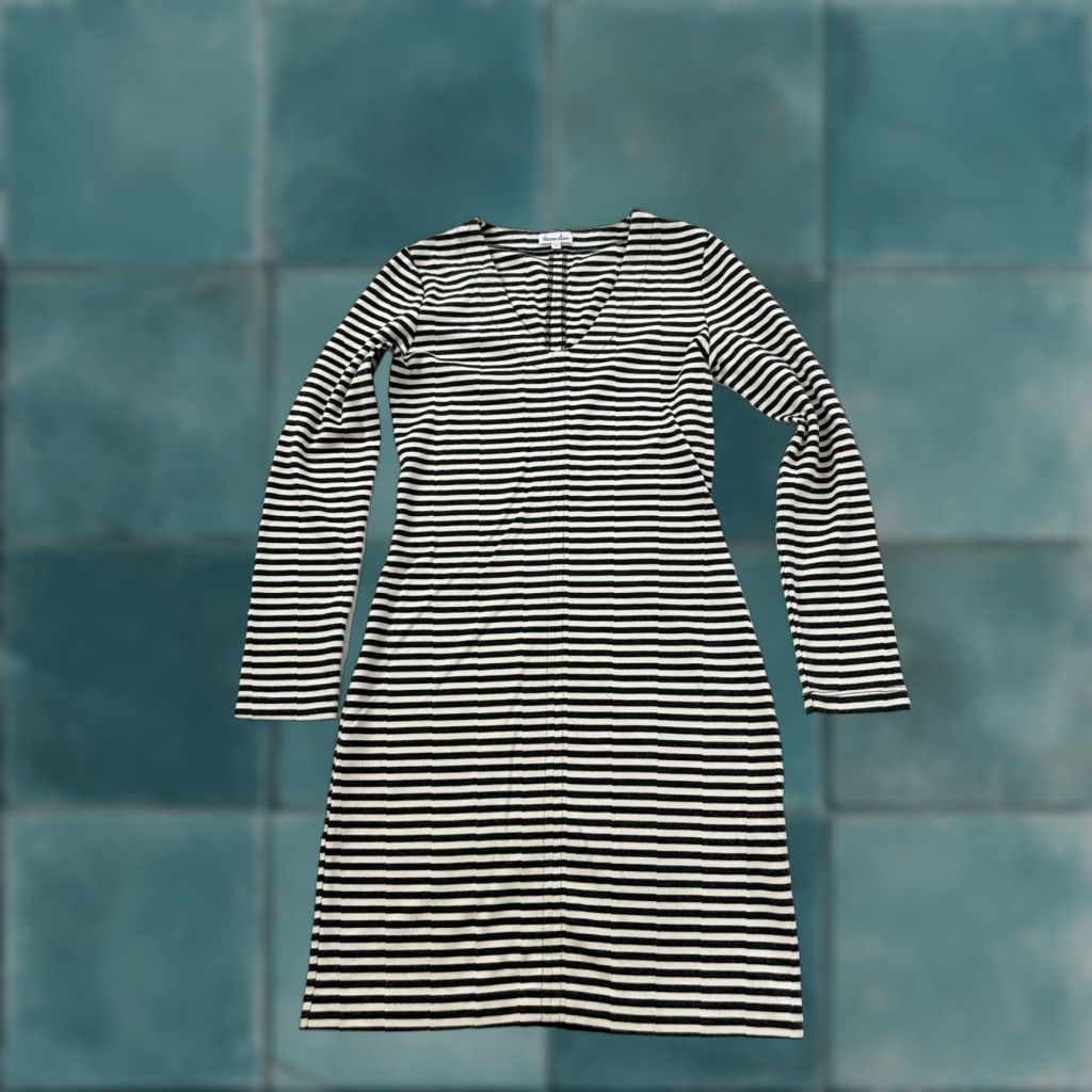 Steven Alan Steven Alan Dress Women’s Small Striped V-Neck Casual Shirt Dress Women S Multicolor Long Sleeve Size S / US 4 / IT 40 - 1 Thumbnail