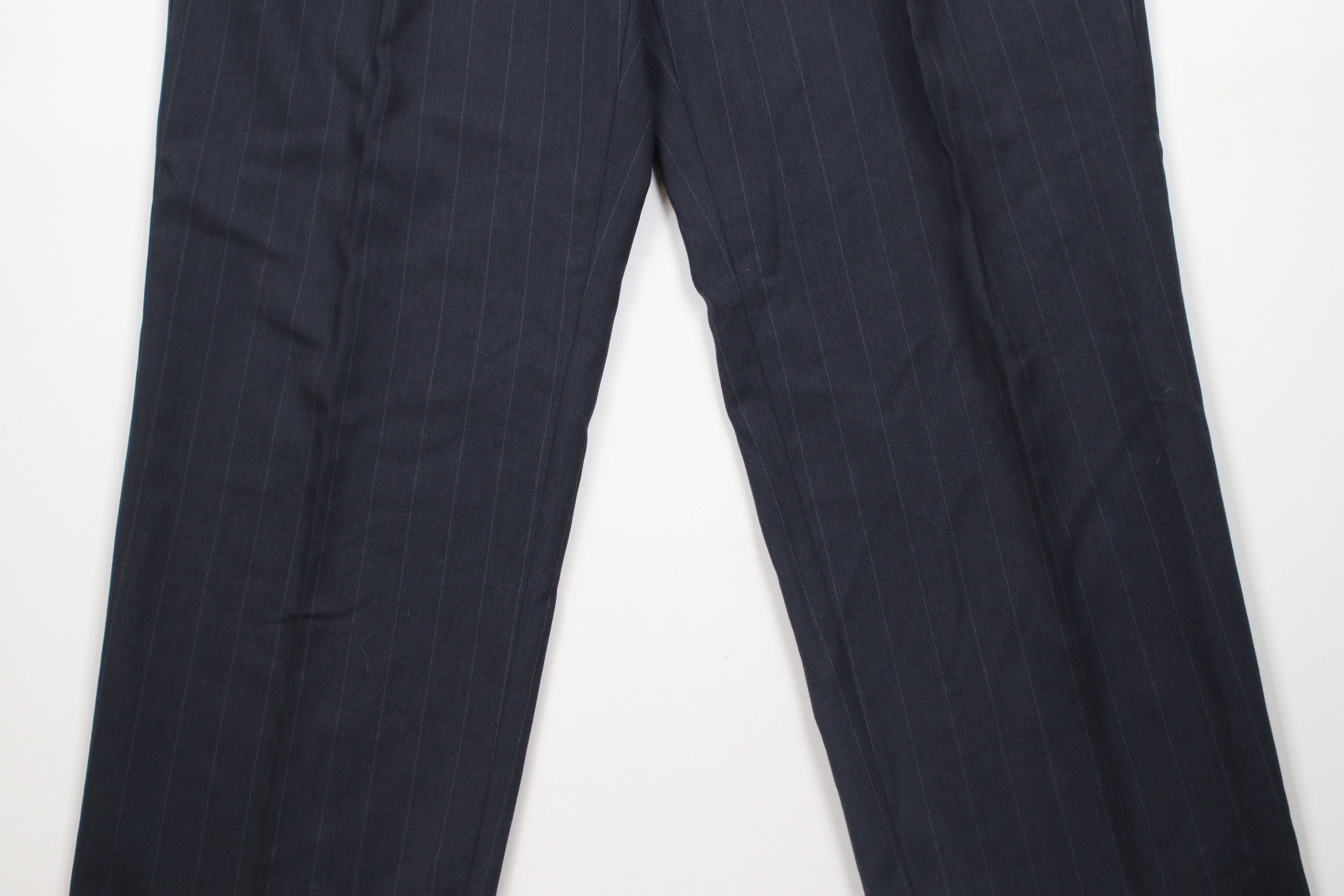 Vintage Vintage 90s Streetwear Wool Pinstriped Wide Leg Chino Pants Size US 34 / EU 50 - 3 Thumbnail