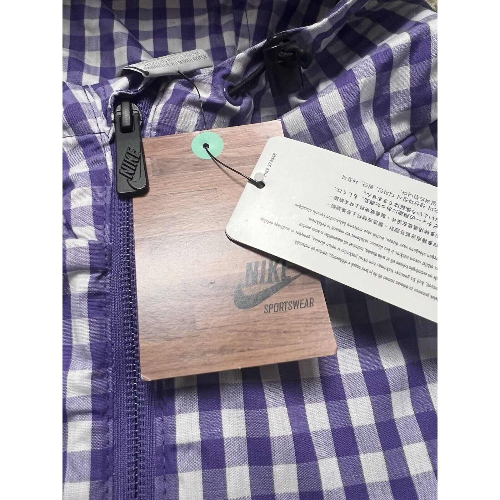 Nike Nike NSW Purple Gingham Parka Men’s Size M NWT 376831-545 Size M / US 6-8 / IT 42-44 - 3 Thumbnail