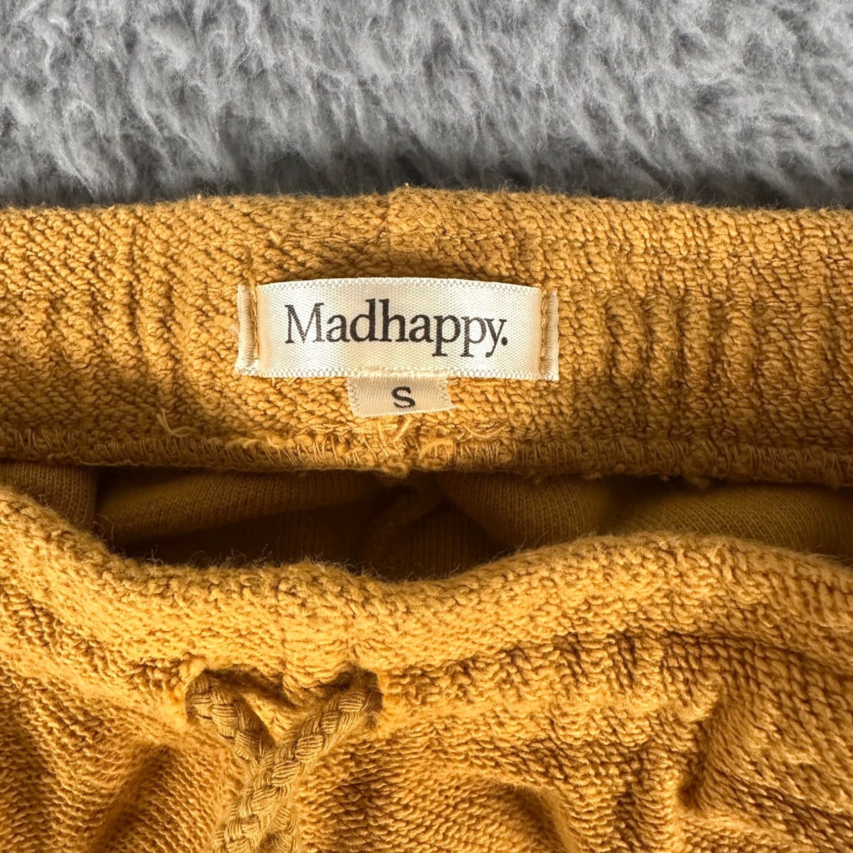 Madhappy Madhappy Sweatpants Womens Small Yellow Textured Knit Joggers Drawstring Size 28" / US 6 / IT 42 - 4 Thumbnail