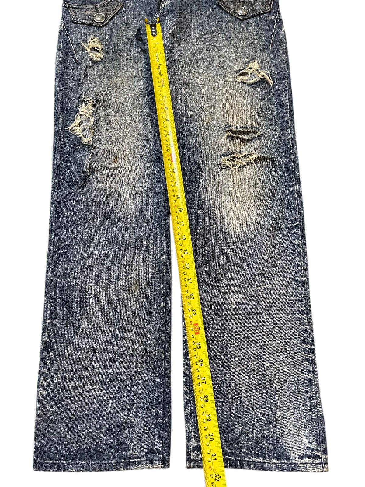 If Six Was Nine Vintage Japanese Brand Double Waist Thunder Wash Distressed Size US 32 / EU 48 - 14 Thumbnail