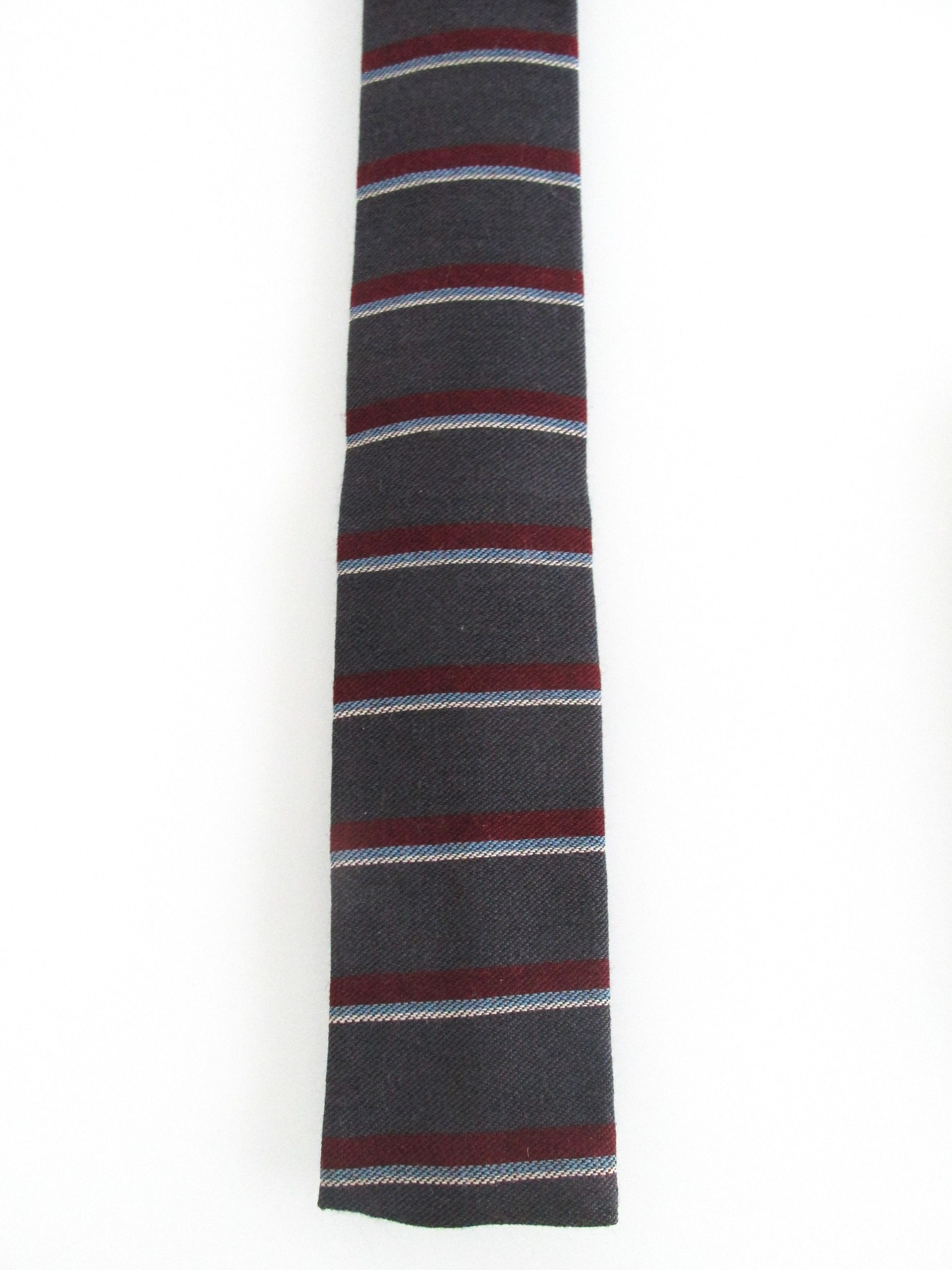 Vintage Flat/Square Bottom Vintage Men's Wool Tie Size ONE SIZE - 2 Thumbnail