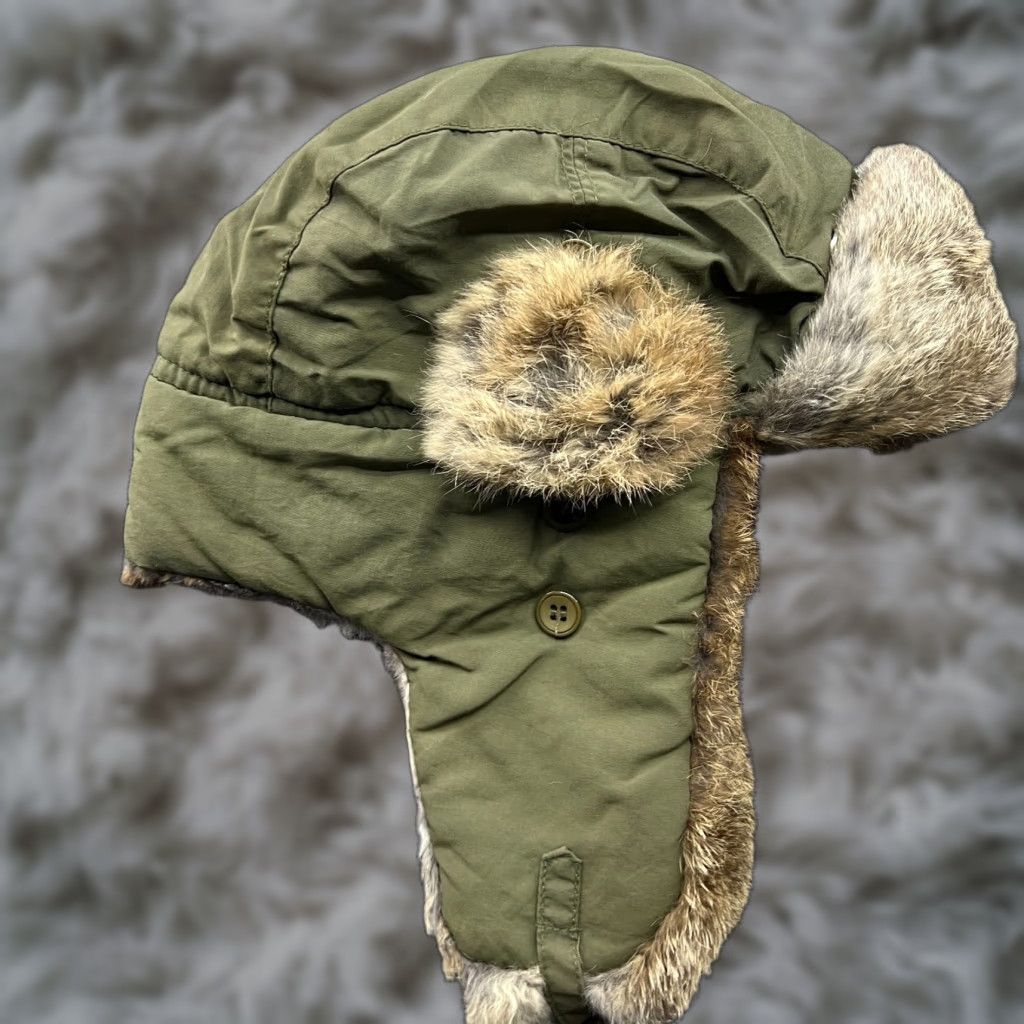 Vintage Wigens Rabbit Fur Trapper Hat Size L-XL Ushanka Aviator Ear Flap Green Mens Womens Unisex Adults Trapper Hat Thermal Ear Flap Holiday Vintage No N/A Size ONE SIZE - 1 Thumbnail