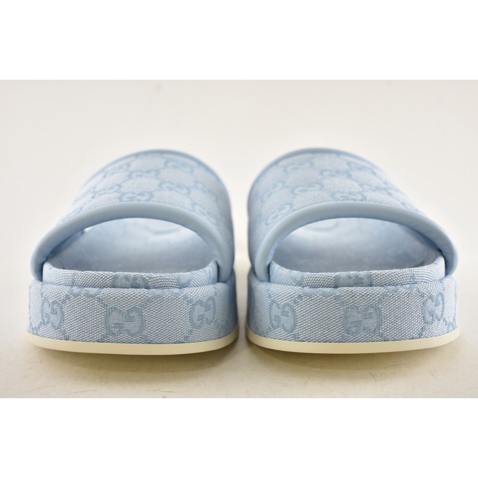 Gucci Gucci Light Blue GG Monogram Canvas Mule Platform Sandal 39 Size US 9 / IT 39 - 11 Thumbnail
