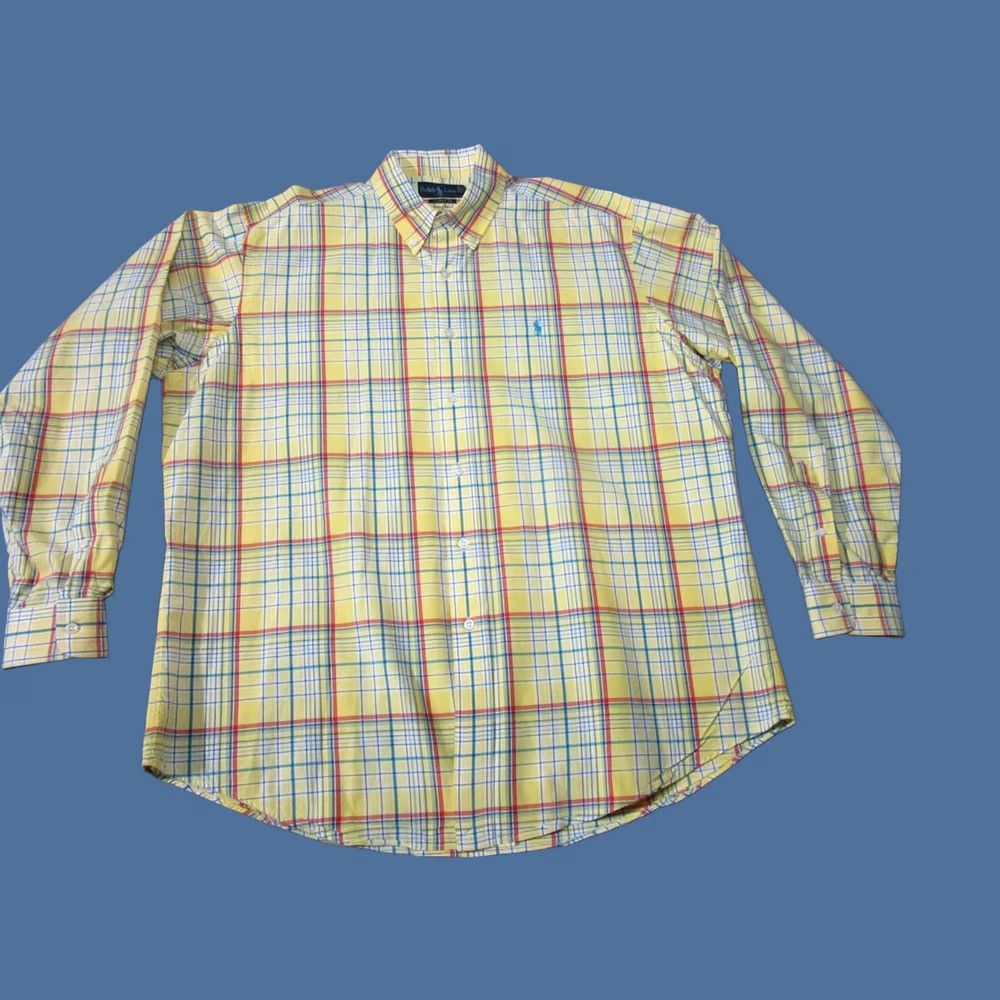 Ralph Lauren Ralph Lauren Shirt Mens XL Yellow Plaid Classic Fit Long Sleeve Logo Button Down Shirt Size US XL / EU 56 / 4 - 1 Thumbnail