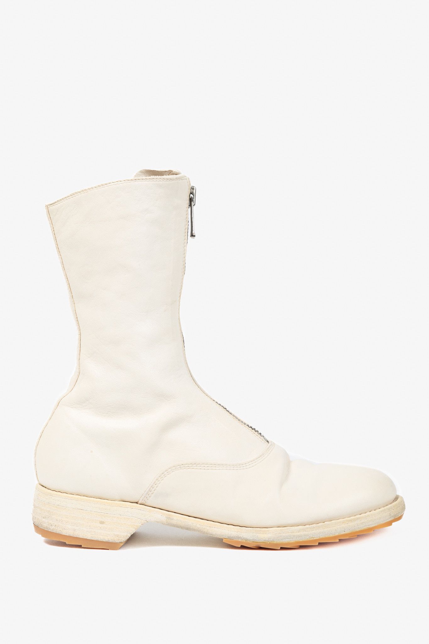 Guidi Guidi 310 White Front-Zip Calf-Length Army Boots Size US 5.5 / IT 35.5 - 1 Thumbnail