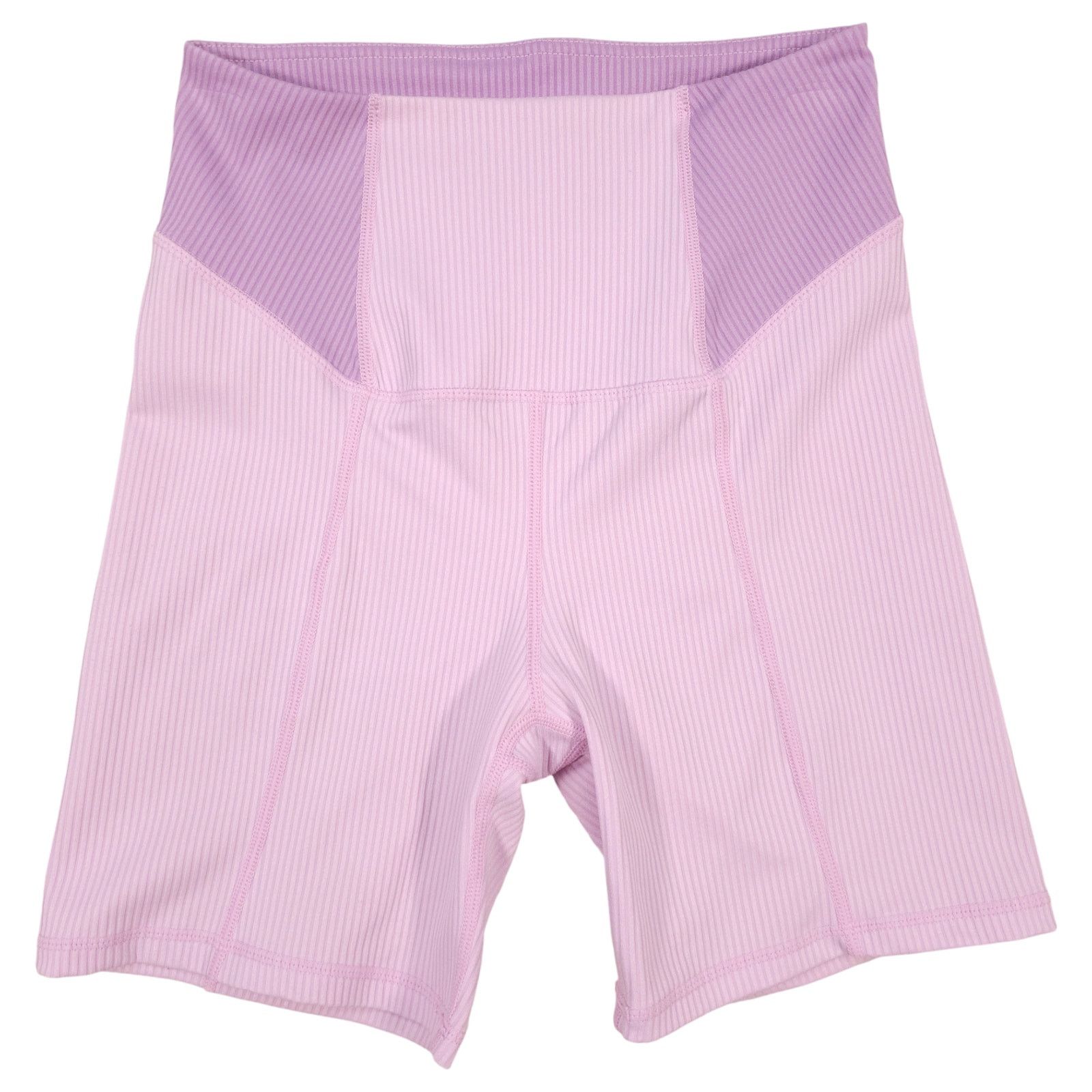 For Love & Lemons For Love & Lemons Ribbed Dani Biker Shorts Pink Purple Small Size 27" / US 4 / IT 40 - 1 Thumbnail