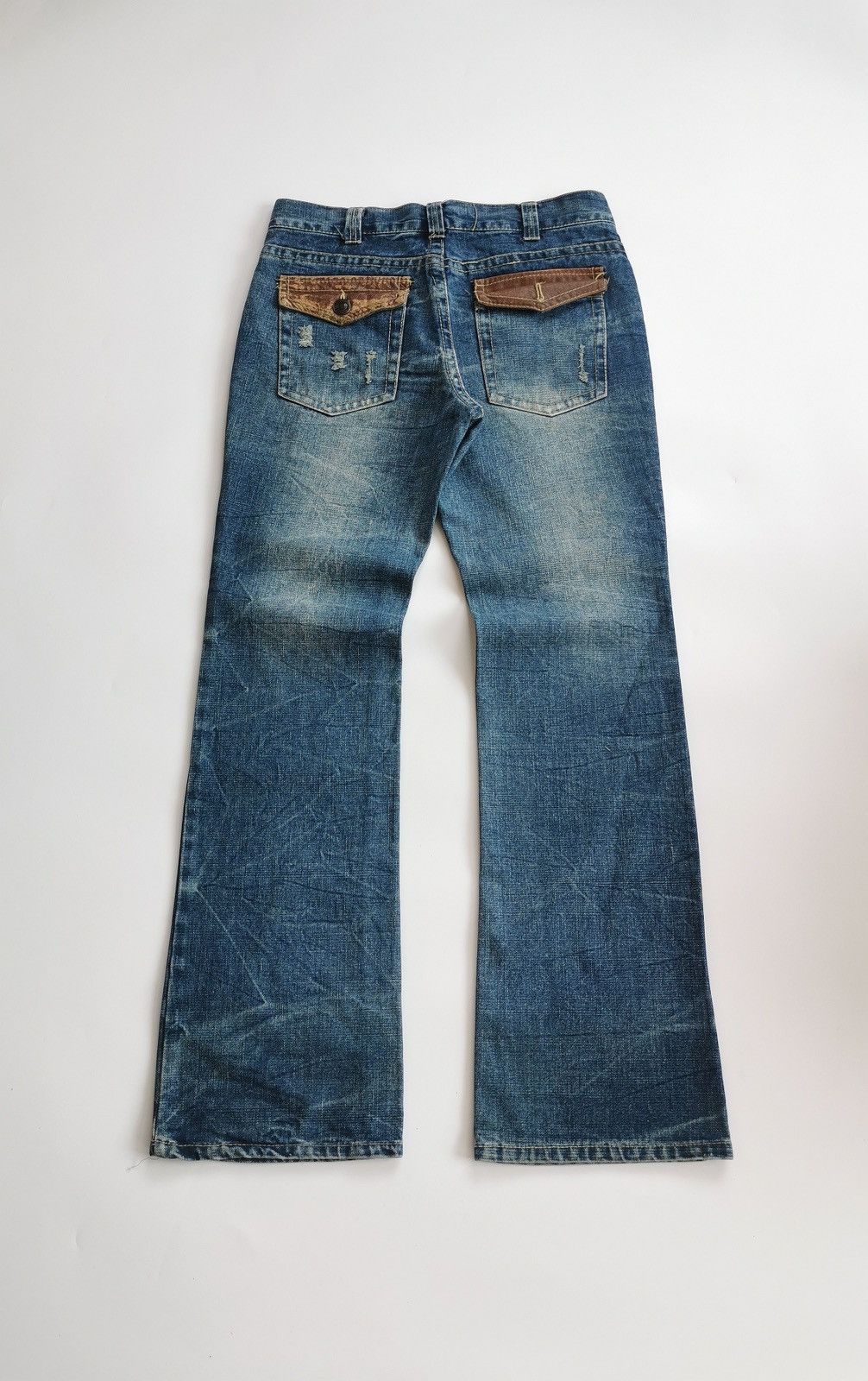 Japanese Brand Bootcut WLC.Co Japan Pigskin Leather Jeans Size US 30 / EU 46 - 5 Thumbnail