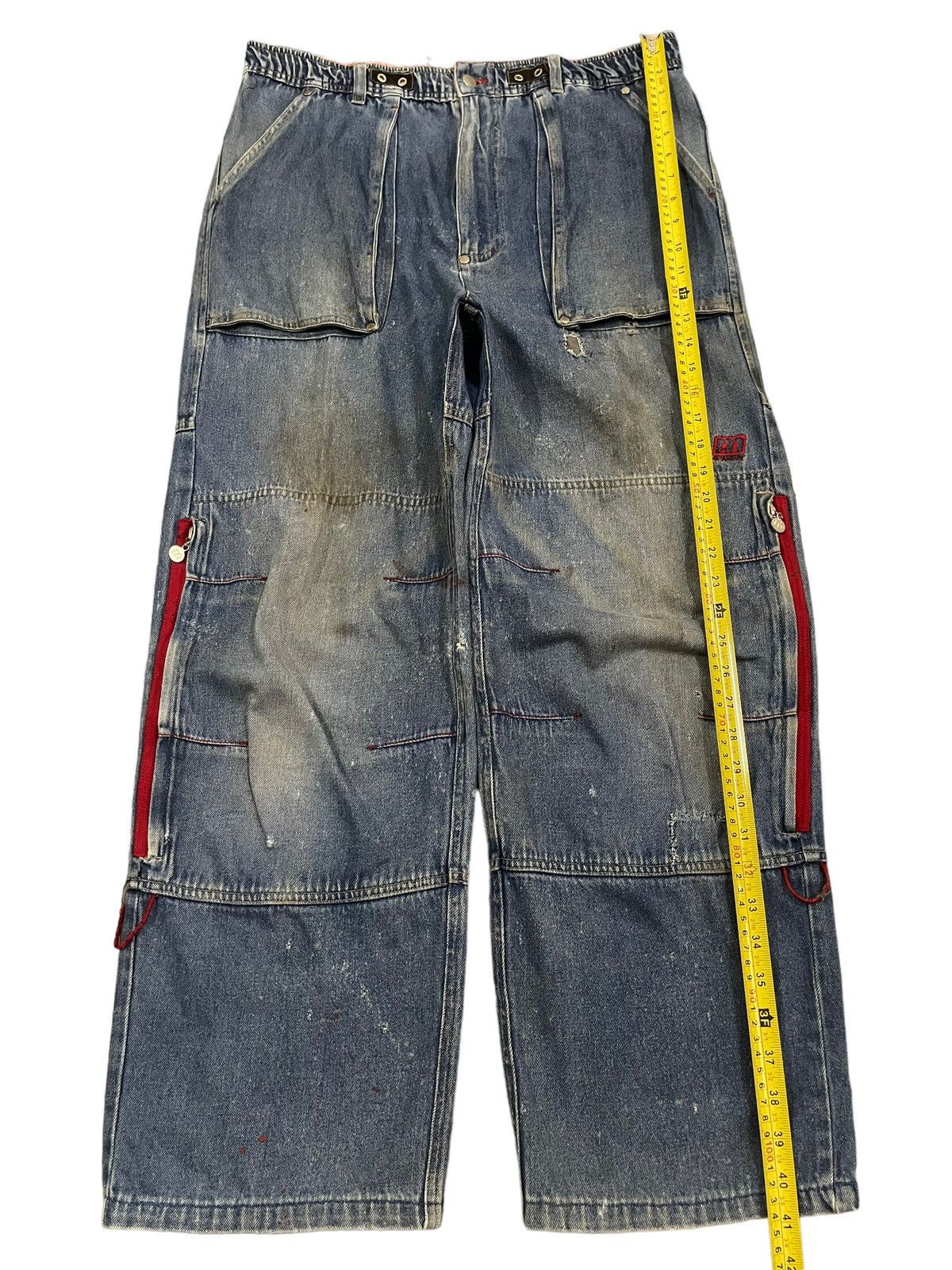 JNCO Vintage Japan Manchury Mud Wash Cargo Baggy Jeans Size US 34 / EU 50 - 15 Thumbnail