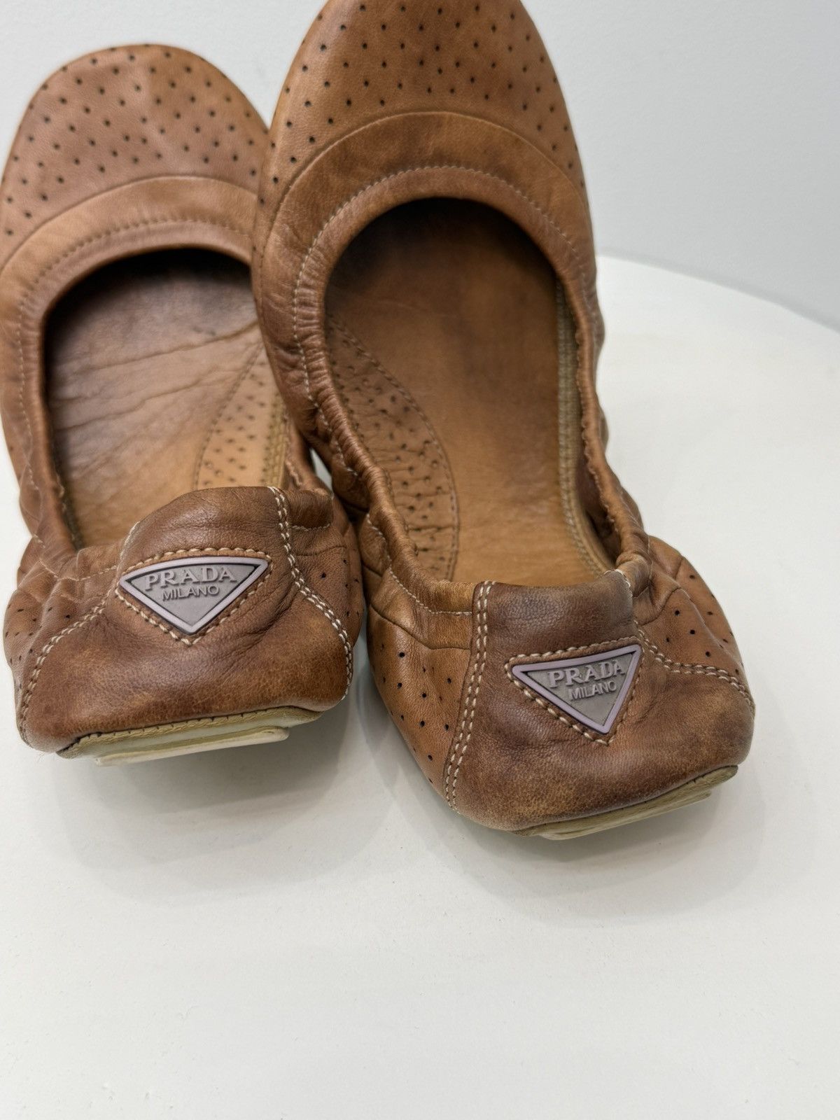 Prada Prada Leather Ballet Flats Size US 7.5 / IT 37.5 - 3 Thumbnail