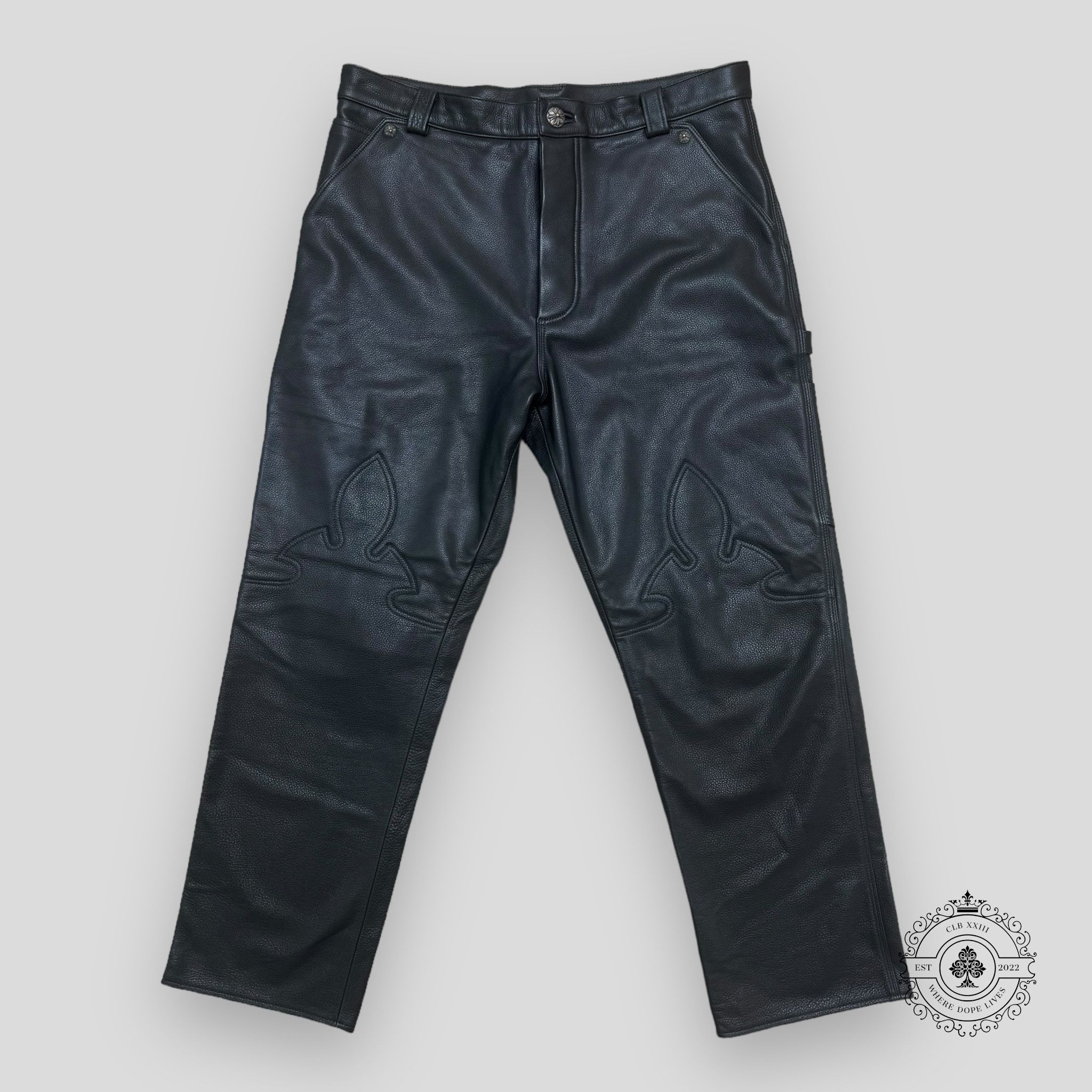 Chrome Hearts Chrome Hearts Fleur Knee Leather Pants Size US 36 / EU 52 - 1 Thumbnail