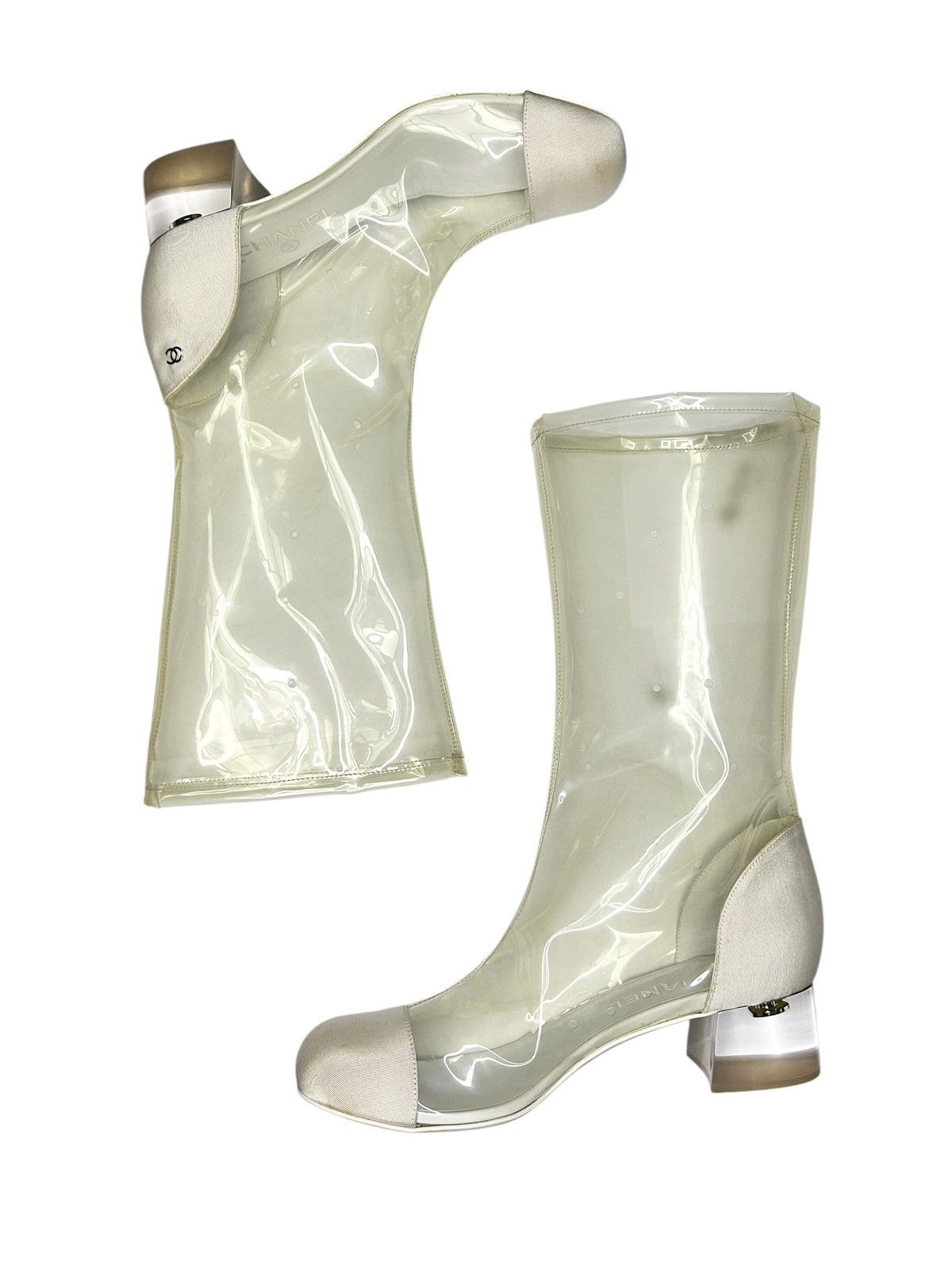Chanel S/S 18 Transparent Boots Size US 8 / IT 38 - 6 Thumbnail