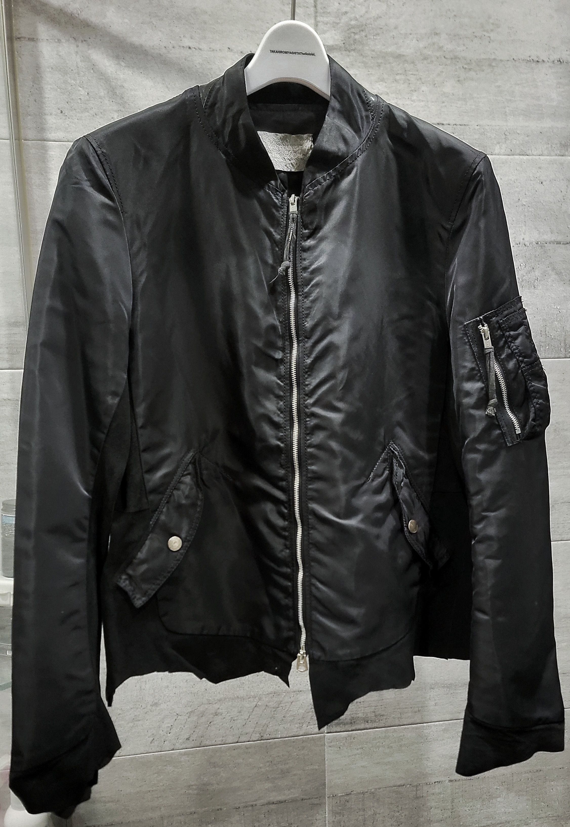 Takahiromiyashita The Soloist. Leather Switched Zip-Up Nylon Jacket s.0552  | Grailed