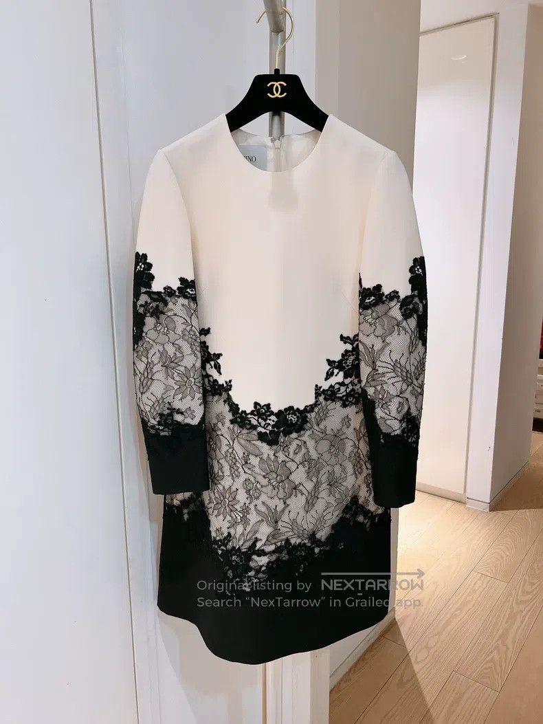 Valentino Black and white lace dress
