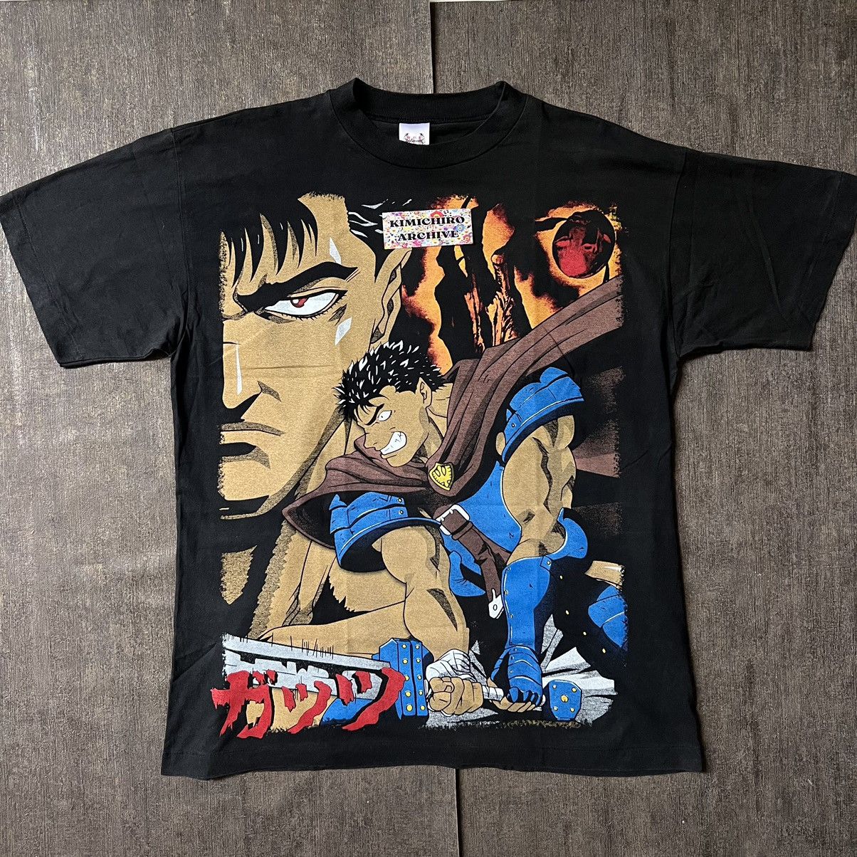 image of Berserk X Guts X Griffith X Casca X Anime Tshirt X Botlegg in Faded Black, Men's (Size XL)