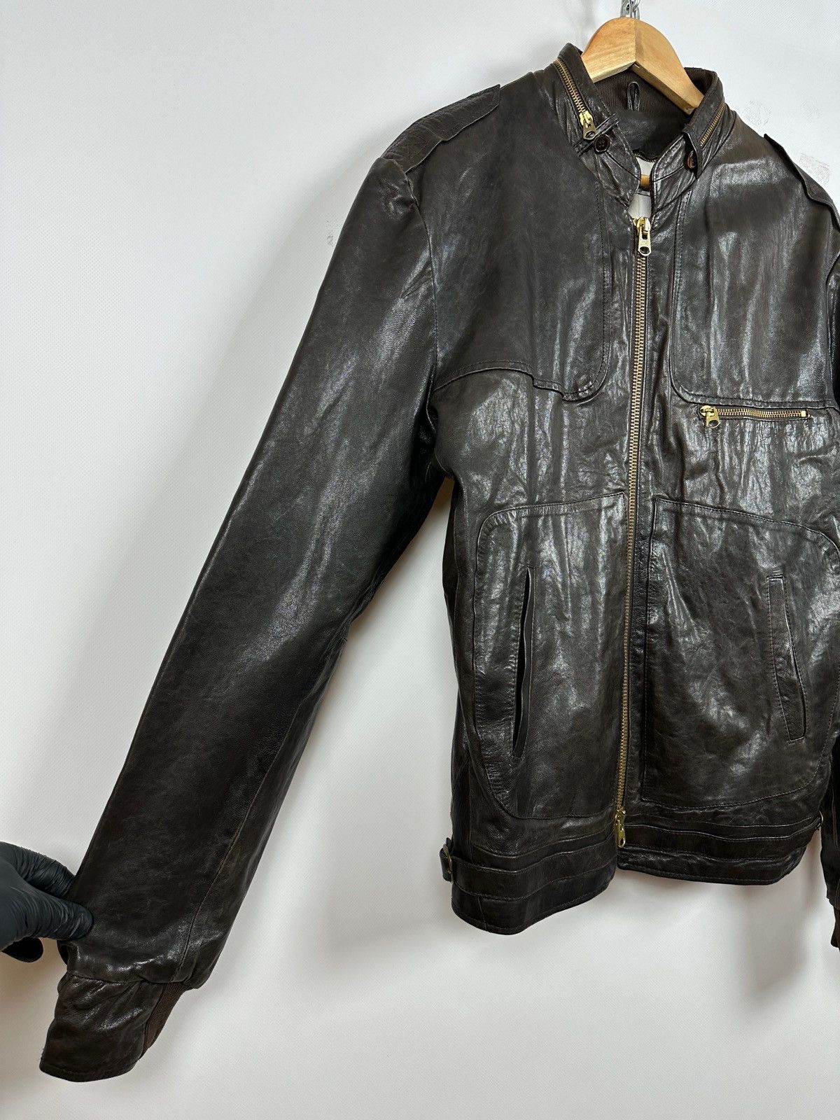 Golden Goose Golden Goose Brown Leather Jacket Size US L / EU 52-54 / 3 - 13 Thumbnail