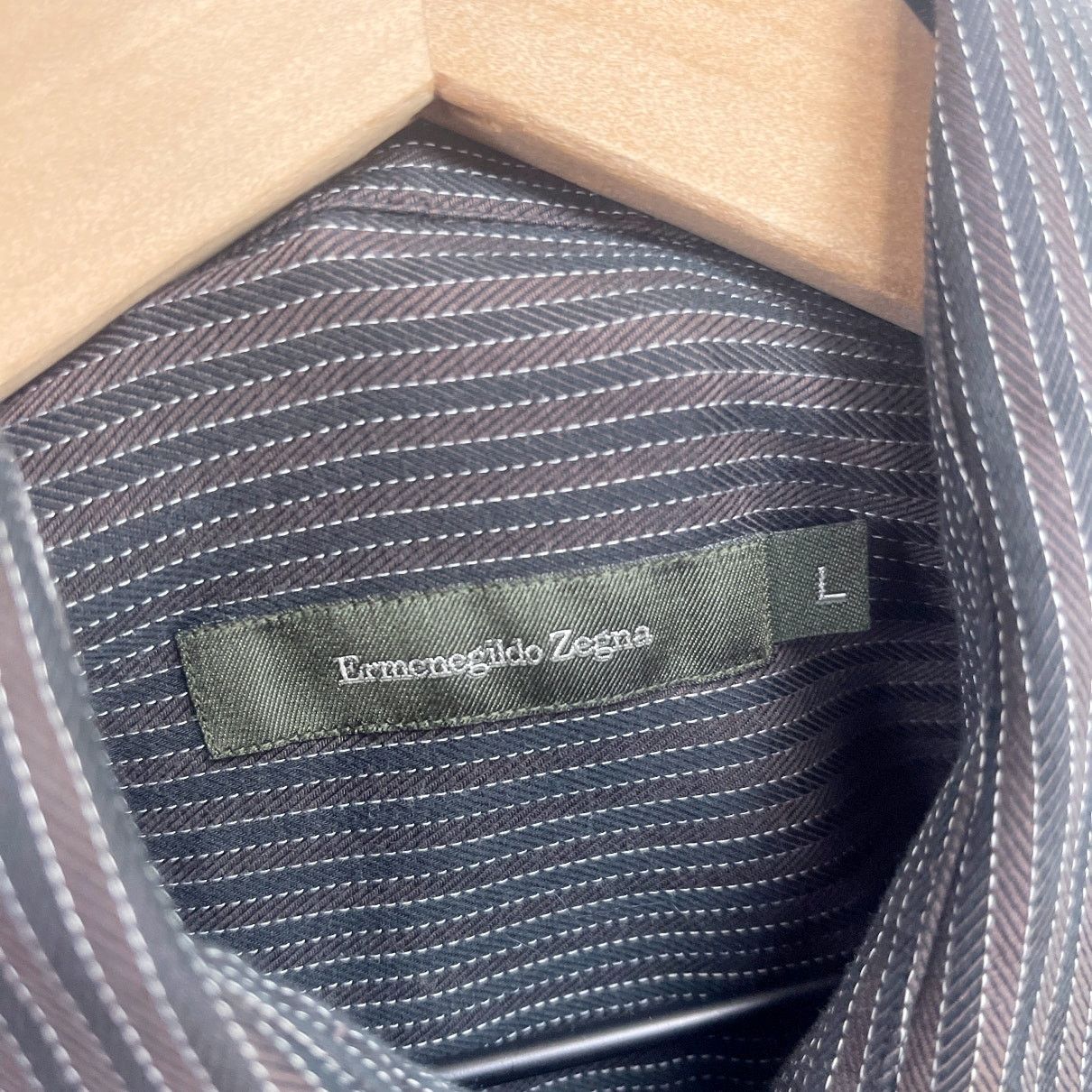 Ermenegildo Zegna Ermenegildo Zegna Spread Collar Sport Shirt Brown Mens L Size US L / EU 52-54 / 3 - 6 Thumbnail