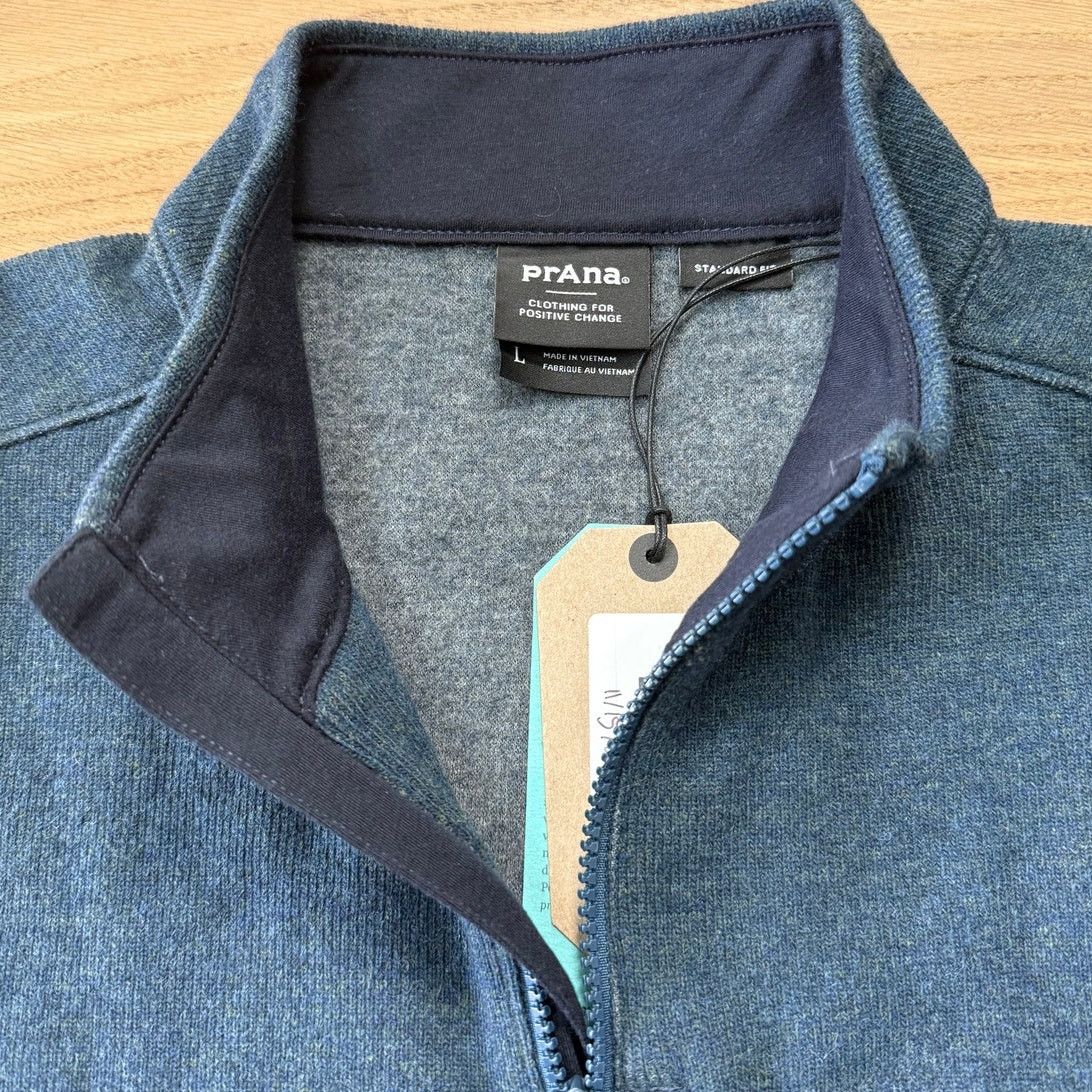 Prana NWT prAna Mens Route Trucker Full Zip Sweater Jacket Blue Size US L / EU 52-54 / 3 - 4 Thumbnail