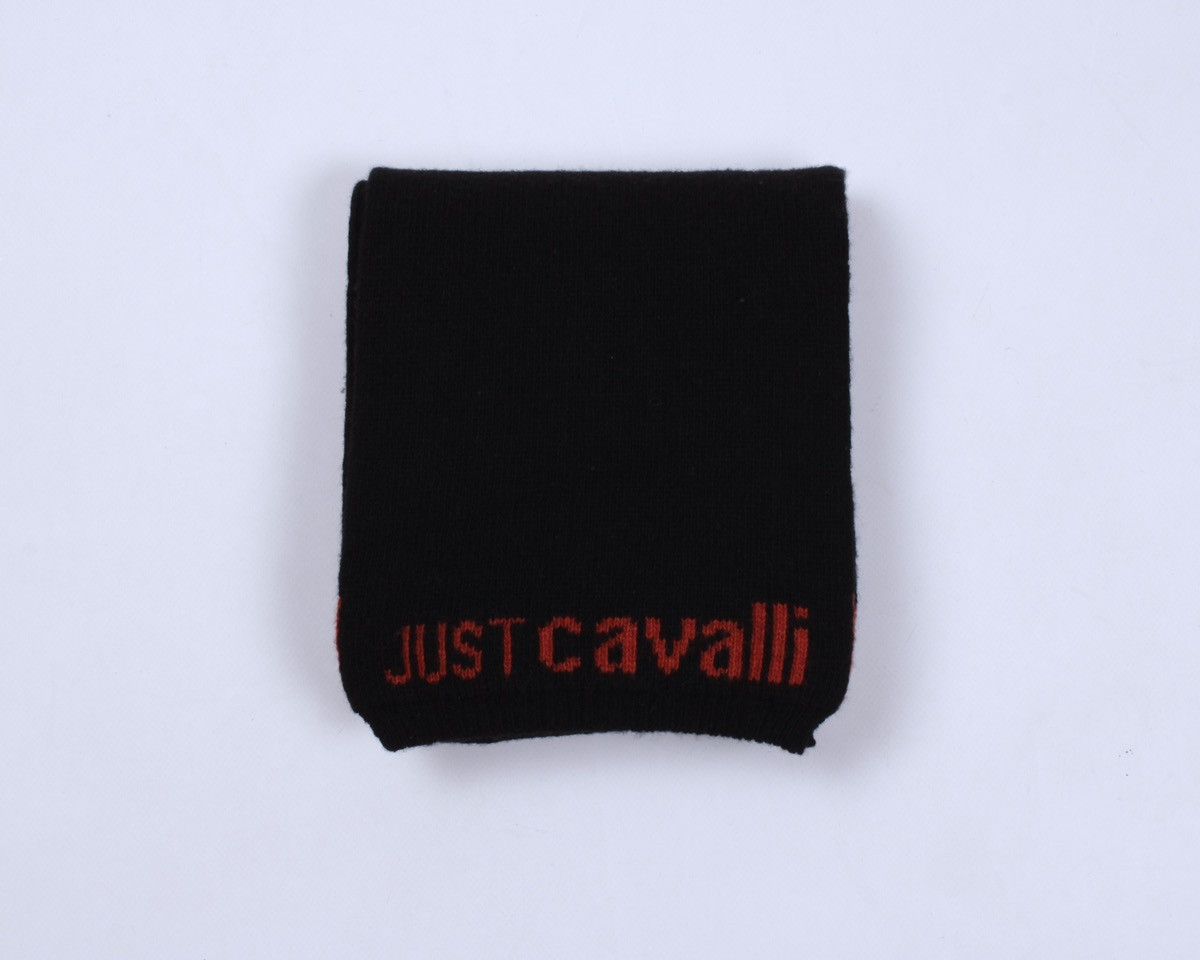 Designer × Just Cavalli JUST CAVALLI Wool Black Scarf Size ONE SIZE - 1 Thumbnail