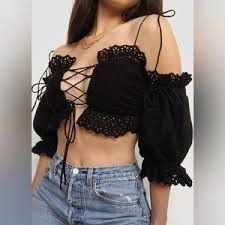 For Love & Lemons Crochet Top Size XXS / US 00 / IT 34 - 2 Thumbnail
