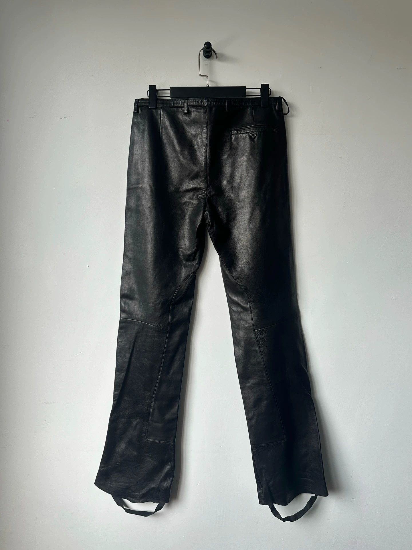 Prada Vintage Prada Leather Bootcut Pants 48 MP HL Strap Cuffs Size US 32 / EU 48 - 2 Thumbnail