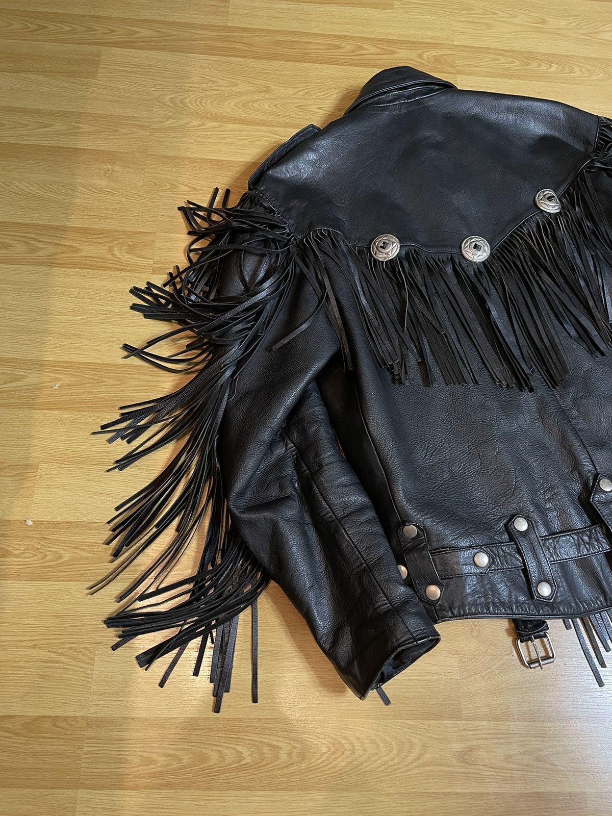 Vintage vintage biker leather suede fringe jacket rare M-L Size US M / EU 48-50 / 2 - 13 Thumbnail