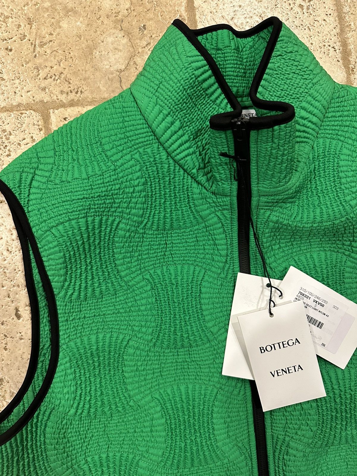 Bottega Veneta Bottega Veneta Green Inrecciato Padded Shell Gilet Vest Size US S / EU 44-46 / 1 - 7 Thumbnail
