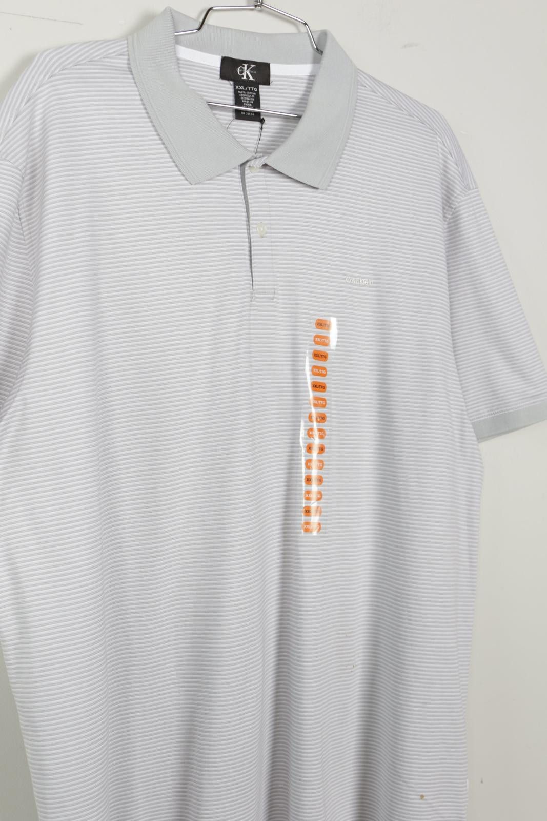 Calvin Klein 00's Calvin Klein Stripe Short Sleeve Polo Size US XXL / EU 58 / 5 - 3 Thumbnail