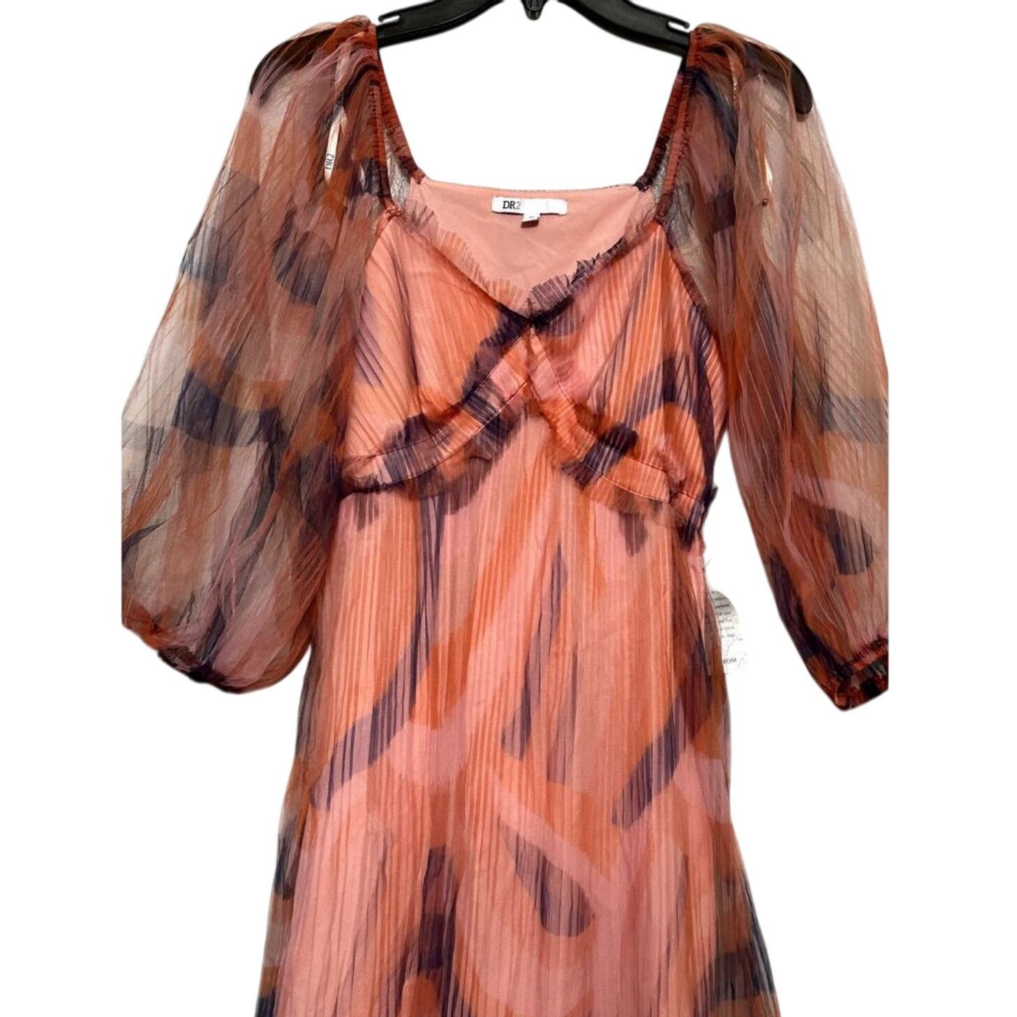 Other DR2 By Daniel Rainn Midi Dress Pleated Floral Coral Multi XS Size XS / US 0-2 / IT 36-38 - 2 Thumbnail