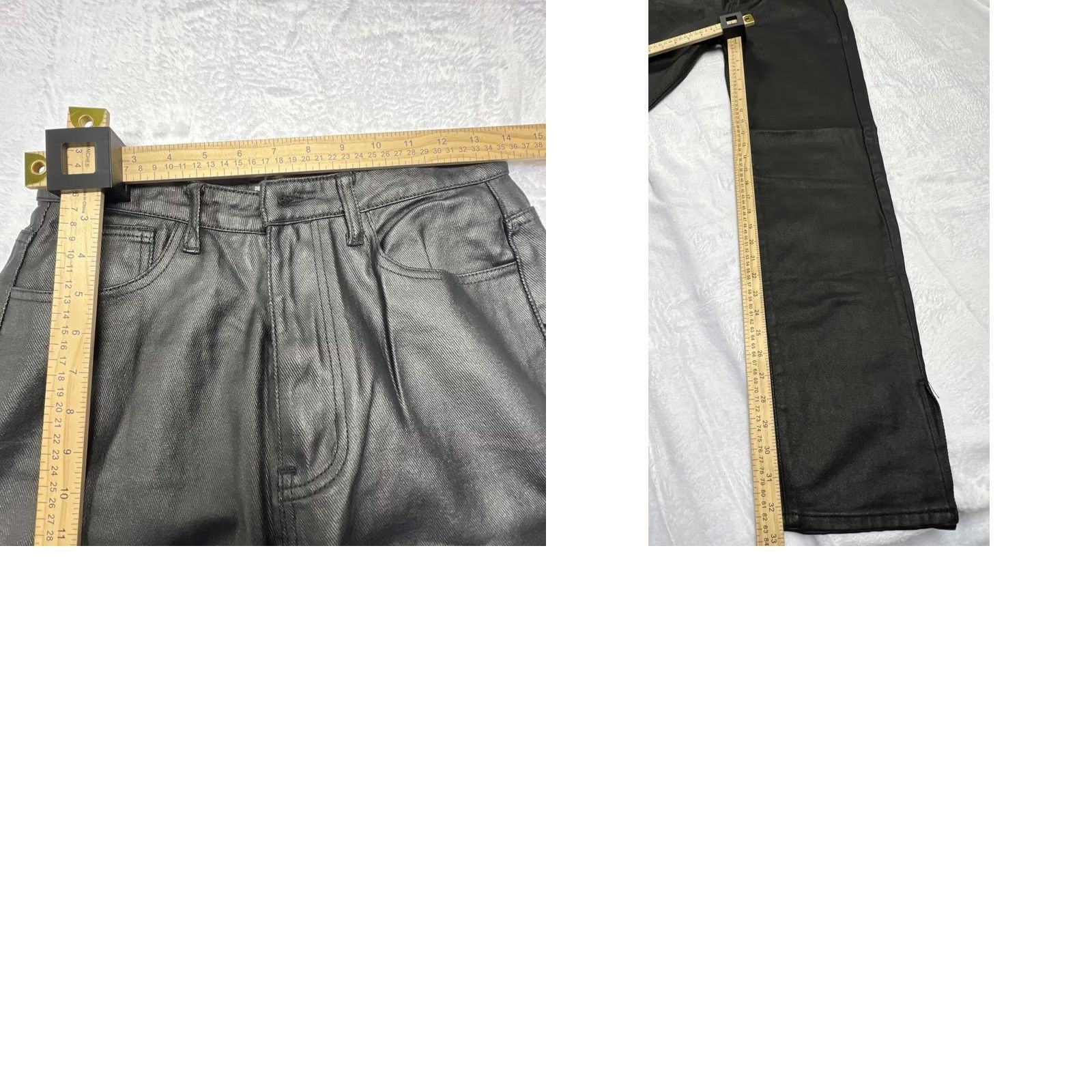 PrettyLittleThing VINTAGE PrettyLittleThing Tall Faux Leather Pants Women US 6 Black High Rise Pants Size 28" / US 6 / IT 42 - 8 Thumbnail