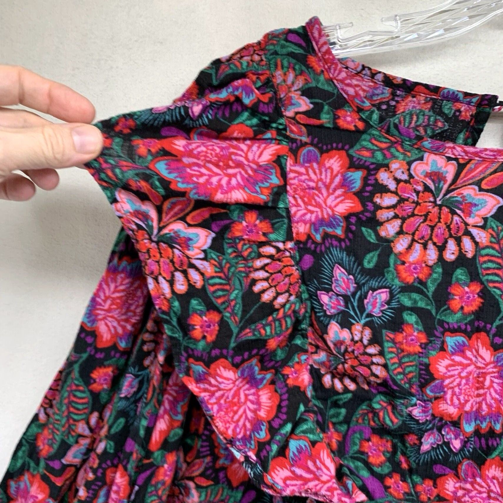 Vintage VINTAGE Women's 3X Floral Blouse Cotton Rayon Bohemian Summer Party/Cocktail Casual Wear Size XXL / US 16-18 / IT 52-54 - 7 Thumbnail