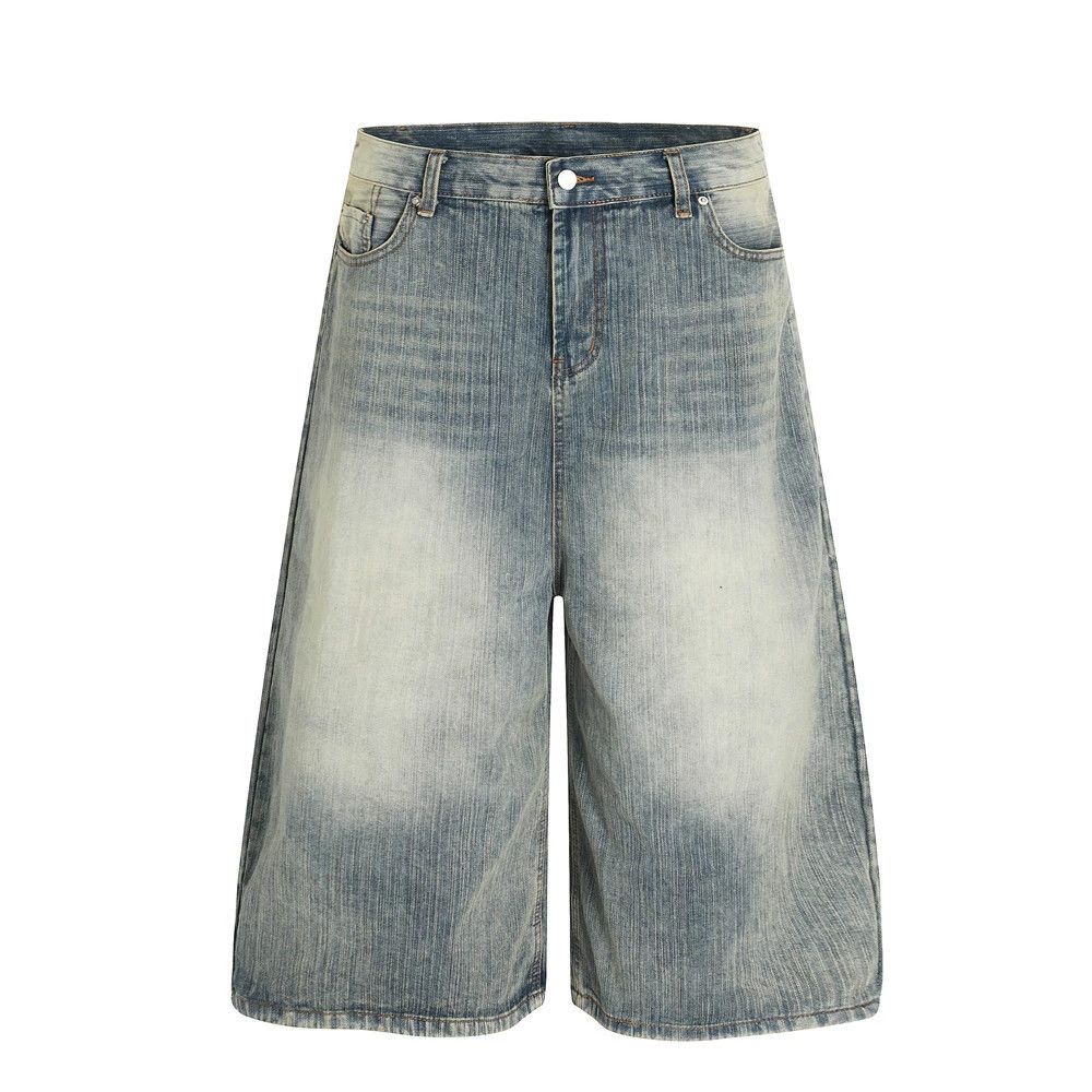 Jean Men's street loose casual distressed washed denim shorts Size US 32 / EU 48 - 1 Thumbnail