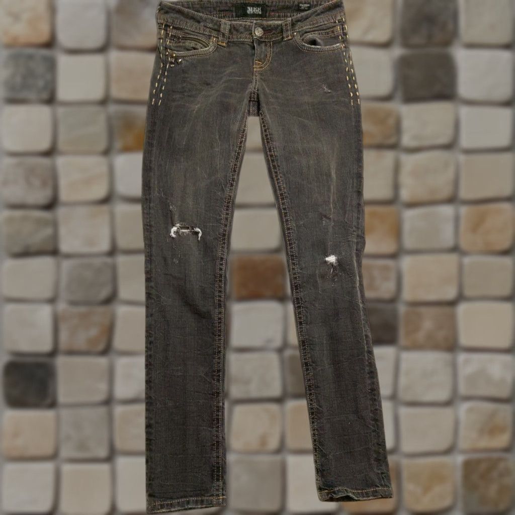 Denime Mek DNM Denim Jeans Stockhholm Cigarette Cut Black 5-Pocket Straight 29x34 Mens Vintage Size US 29 - 1 Thumbnail