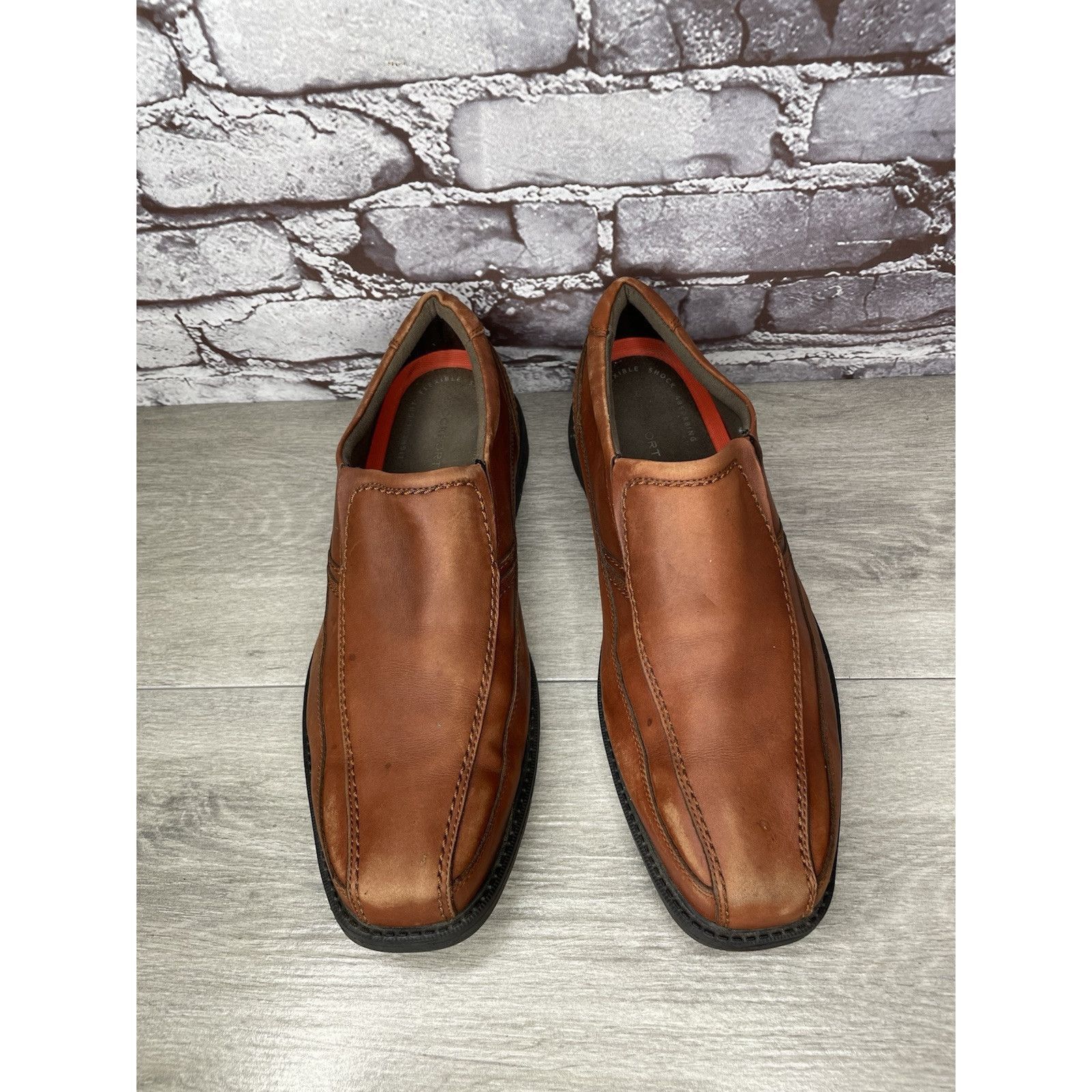 Rockport Rockport Trustech Brown Leather Slip On Casual Bicycle Toe L Size US 10.5 / EU 43-44 - 19 Thumbnail