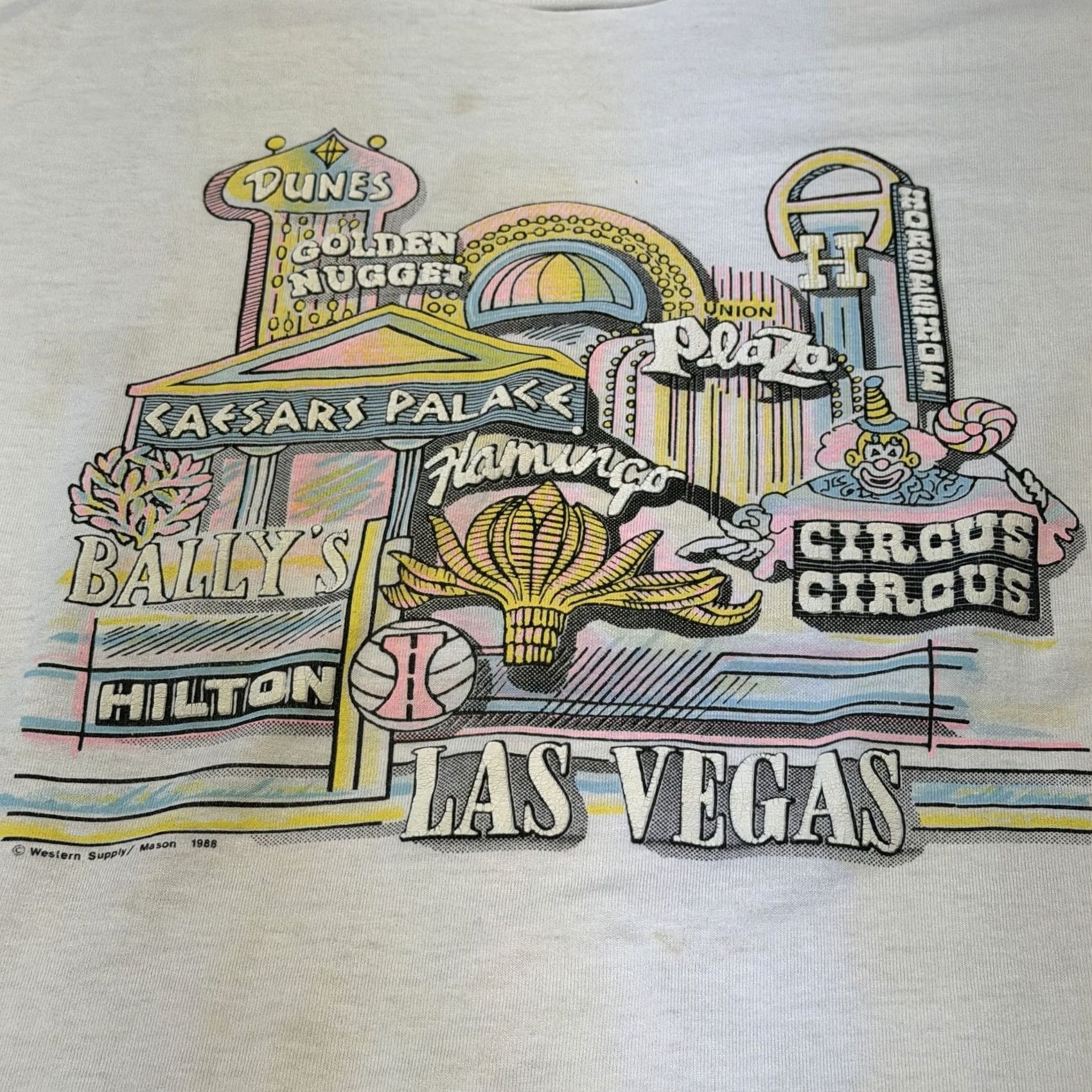 Vintage VINTAGE Screen Stars Best Las Vegas Shirt Mens XL White 80s Casino Graphic Crew Neck Short Sleeve T-Shirt Size US XL / EU 56 / 4 - 6 Thumbnail
