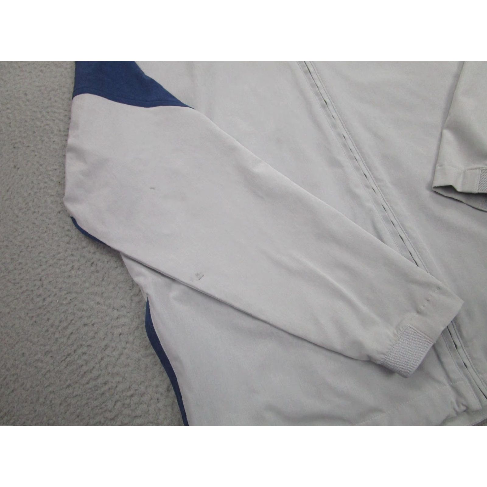 Mizzen+Main Mizzen+Main Hooded Jacket Mens Large Gray Blue Full Zip Lightweight Stretch Windbreaker Regular L Polyester Softshell Logo Zip Casual Travel Size US L / EU 52-54 / 3 - 4 Thumbnail