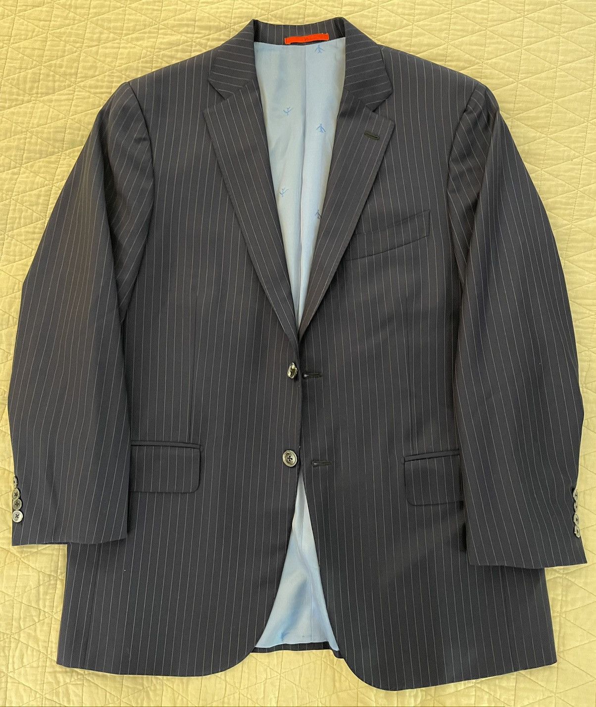 Isaia Base S Super 130’s Pinstripe Suit Jacket Size 42R - 1 Thumbnail