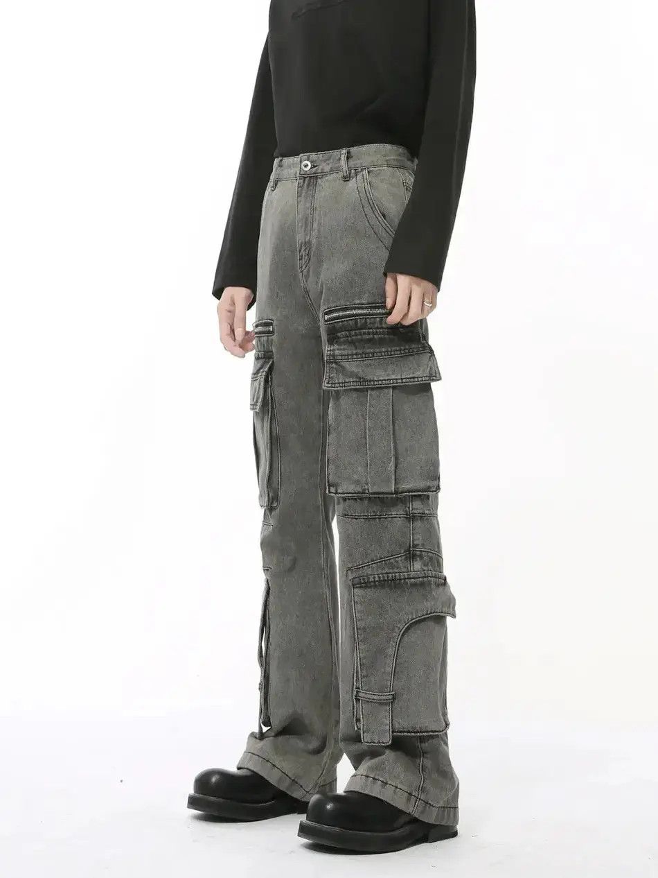 Japanese Brand Retro loose high street pocket zipper jeans Size US 32 / EU 48 - 1 Thumbnail